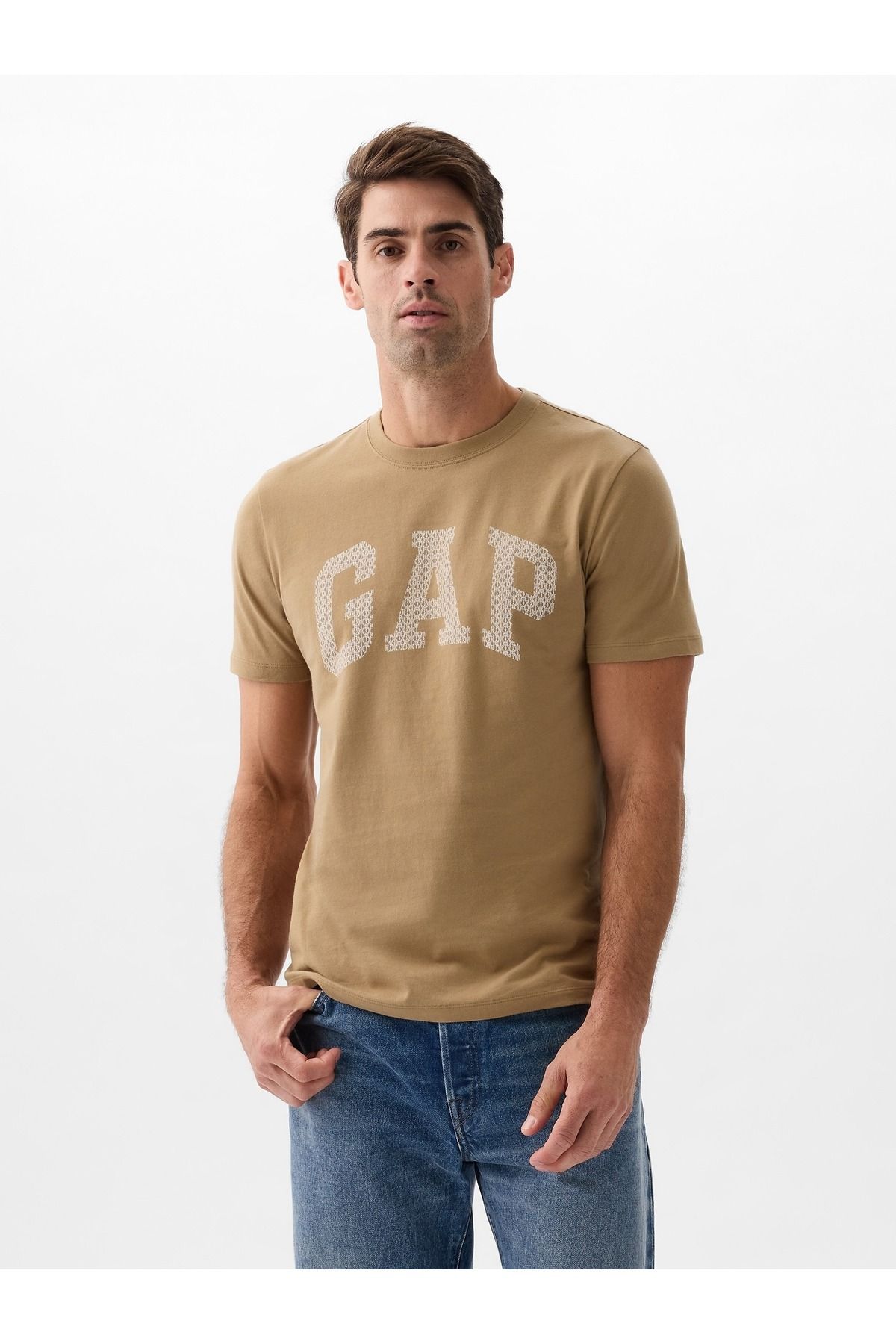 GAP Erkek Kahverengi Gap Logo T-Shirt