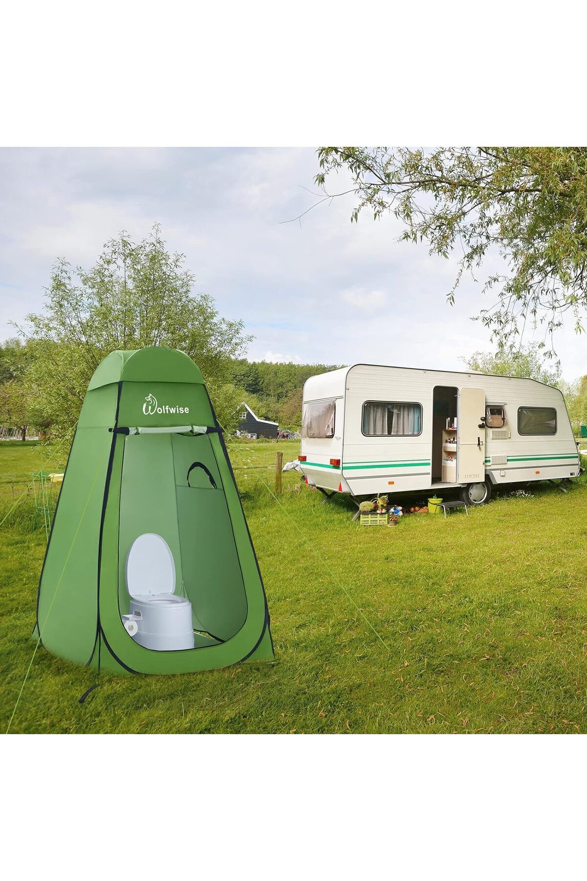 wolfwise Tuvalet ve Duş Gizlilik Çadırı - Kompakt ve Taşınabilir Kamp ve Doğa Yürüyüşü İçin