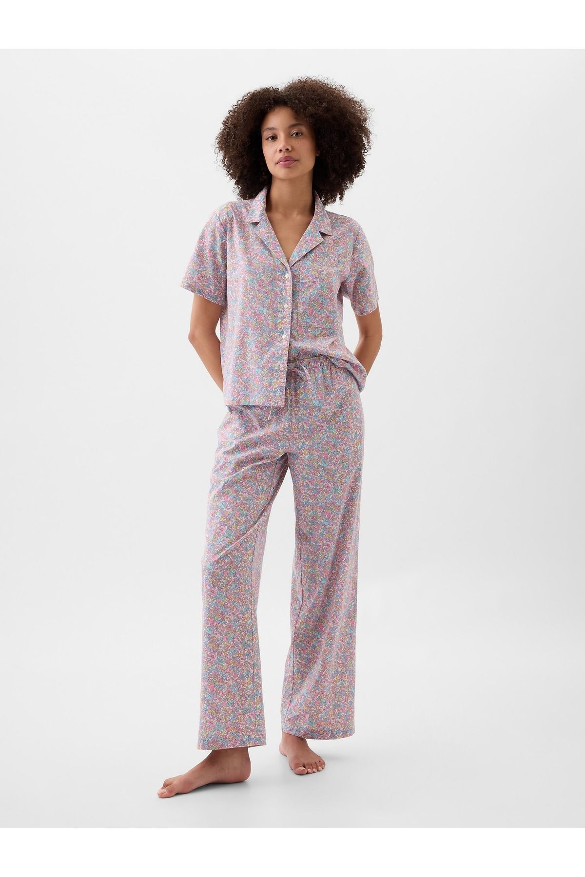 GAP Kadın Çok Renkli Desenli Poplin Pijama Altı