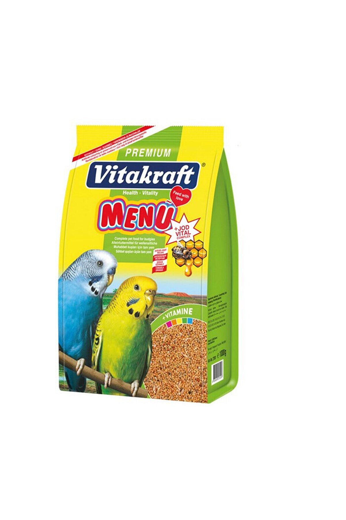Vitakraft Premium Menü Jod Vital Ballı Muhabbet Kuş Yemi 1 Kg