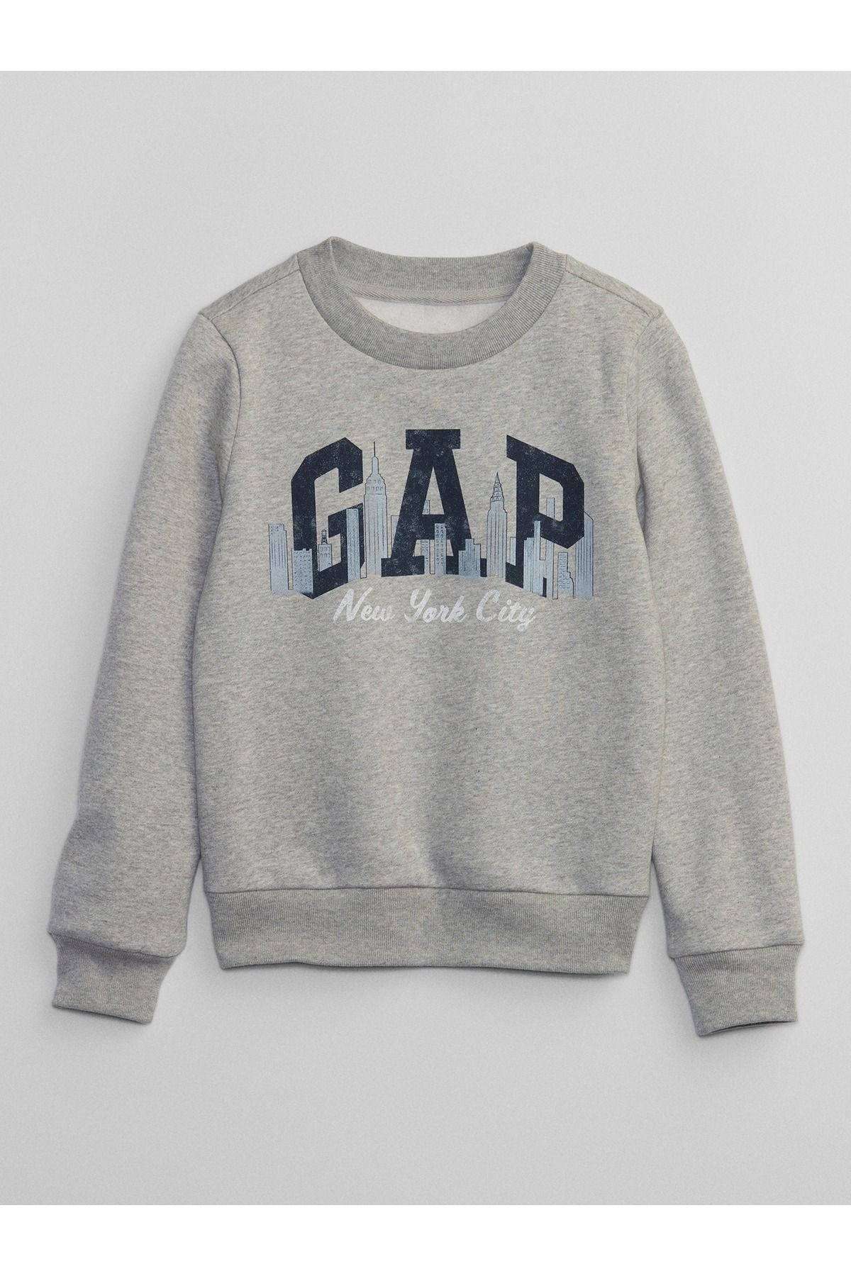 GAP Kız Çocuk Gri Gap City Logo Sweatshirt