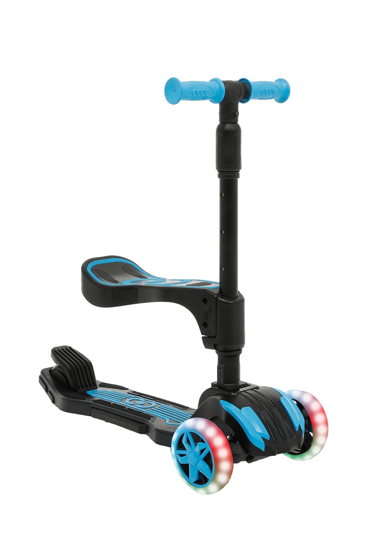 Furkan Toys Cool Wheels Led Işıklı Oturaklı Mavi Combo Scooter
