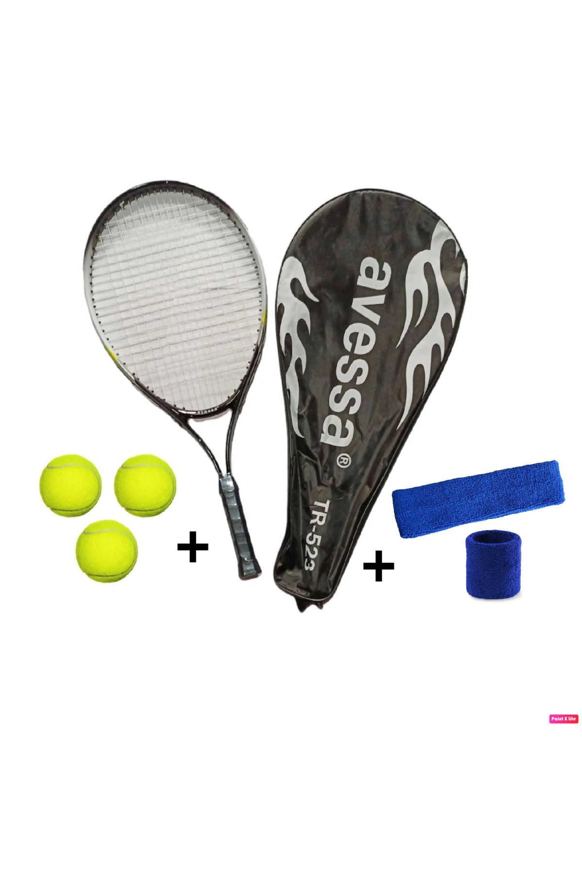 Avessa 4'lü Tenisçi Seti Tr-523 23 Inç 200 Gr + 3 Adet Tenis Topu + Havlu Kafa Bandı Ve Bileklik