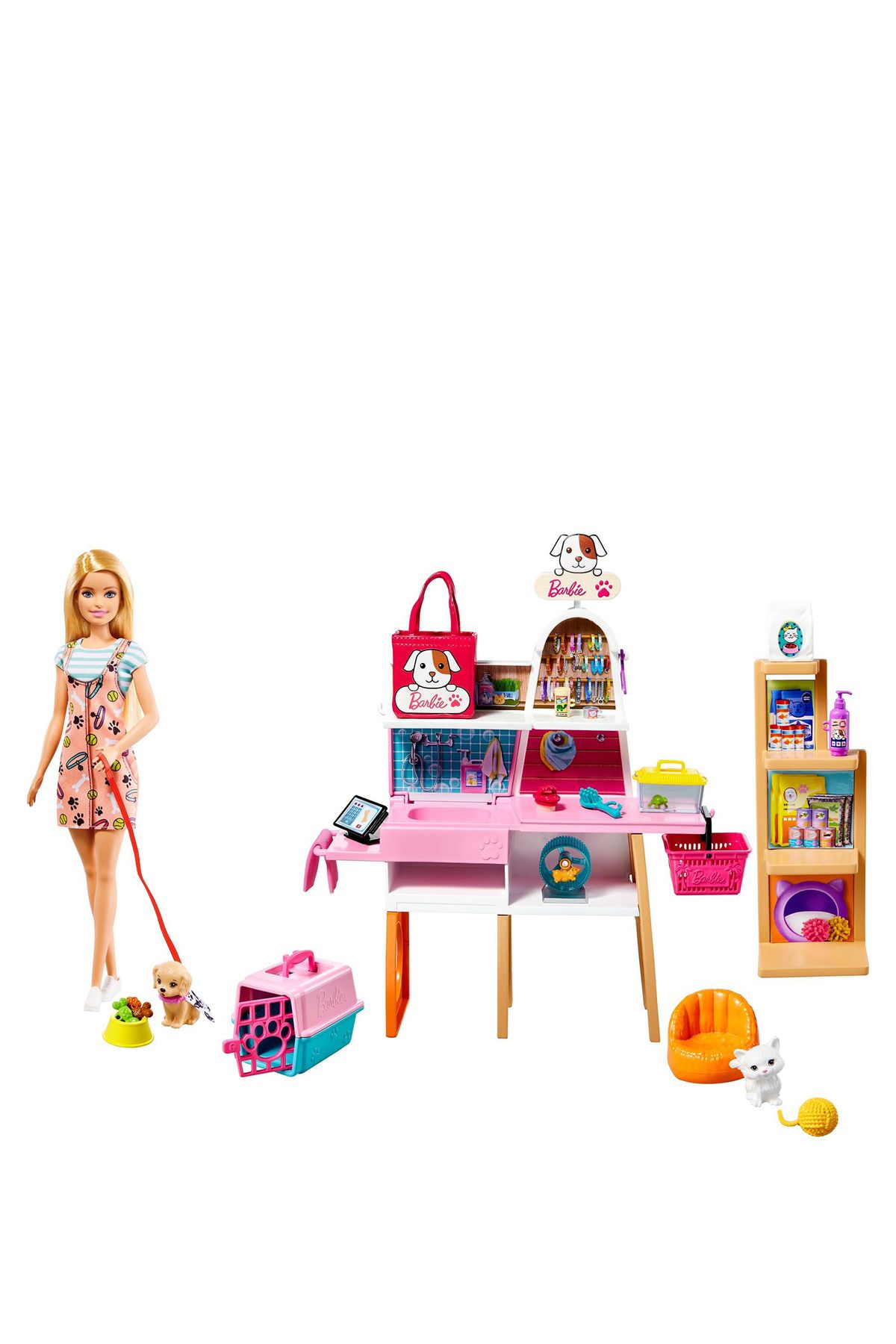 Barbie GRG90 Bebek ve Evcil Hayvan Dükkanı Oyun Seti