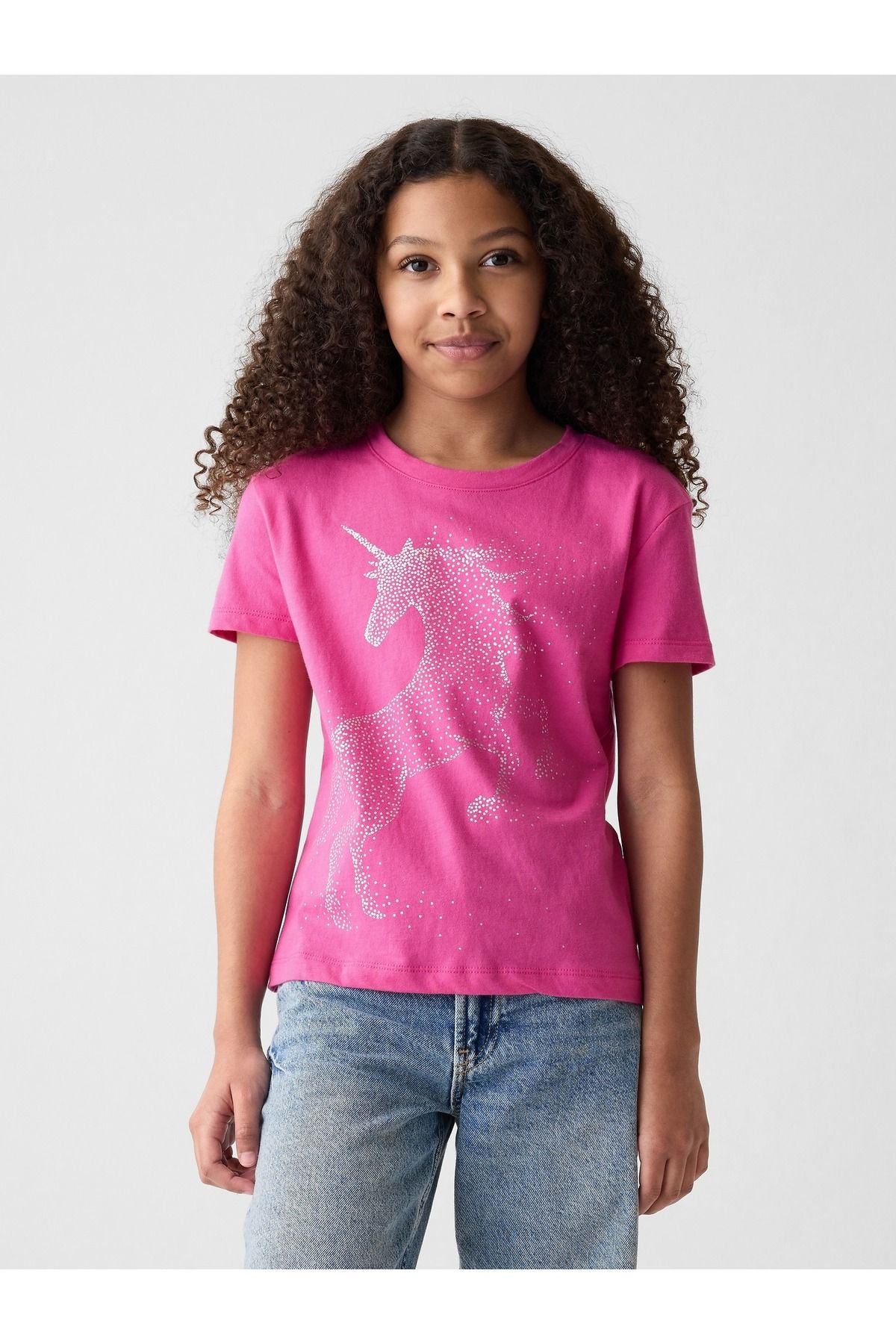 GAP Kız Çocuk Pembe Grafikli T-Shirt