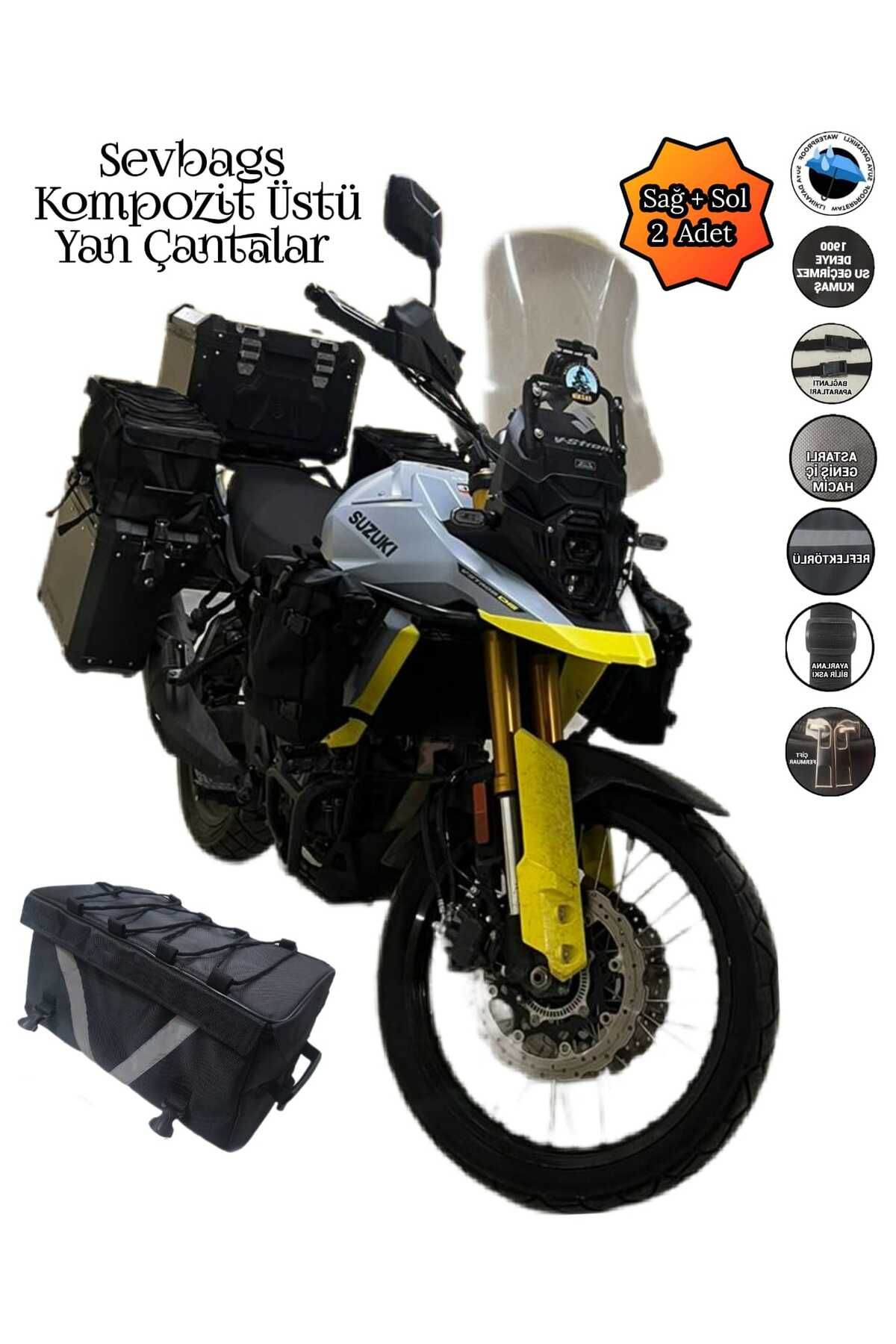 SEVBAGS Motorsiklet Kompozit Üstü Yan Çantalar Sağ Sol İki Adet