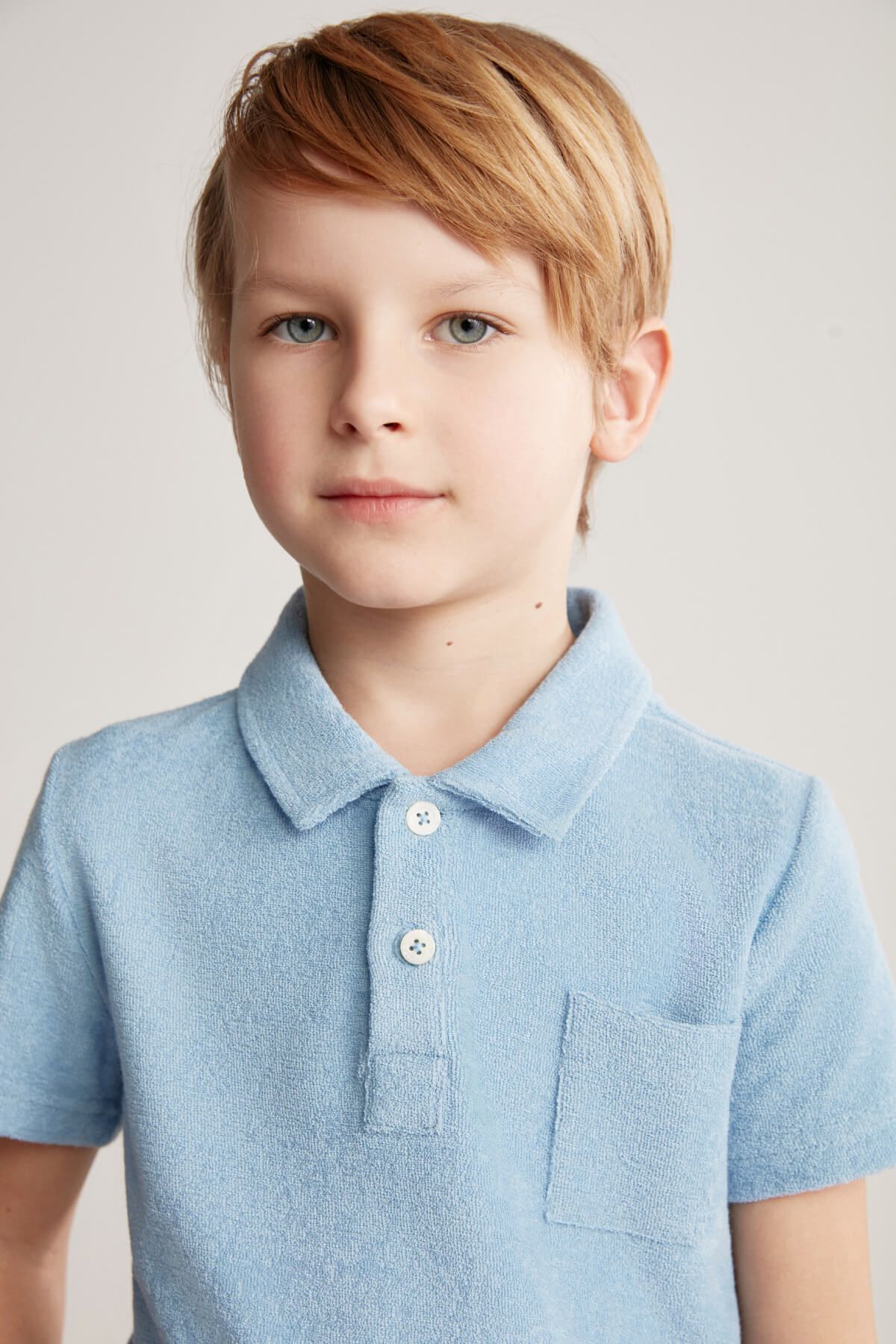 Hemington Açık Mavi Havlu Kumaş Polo Yaka Çocuk T-shirt
