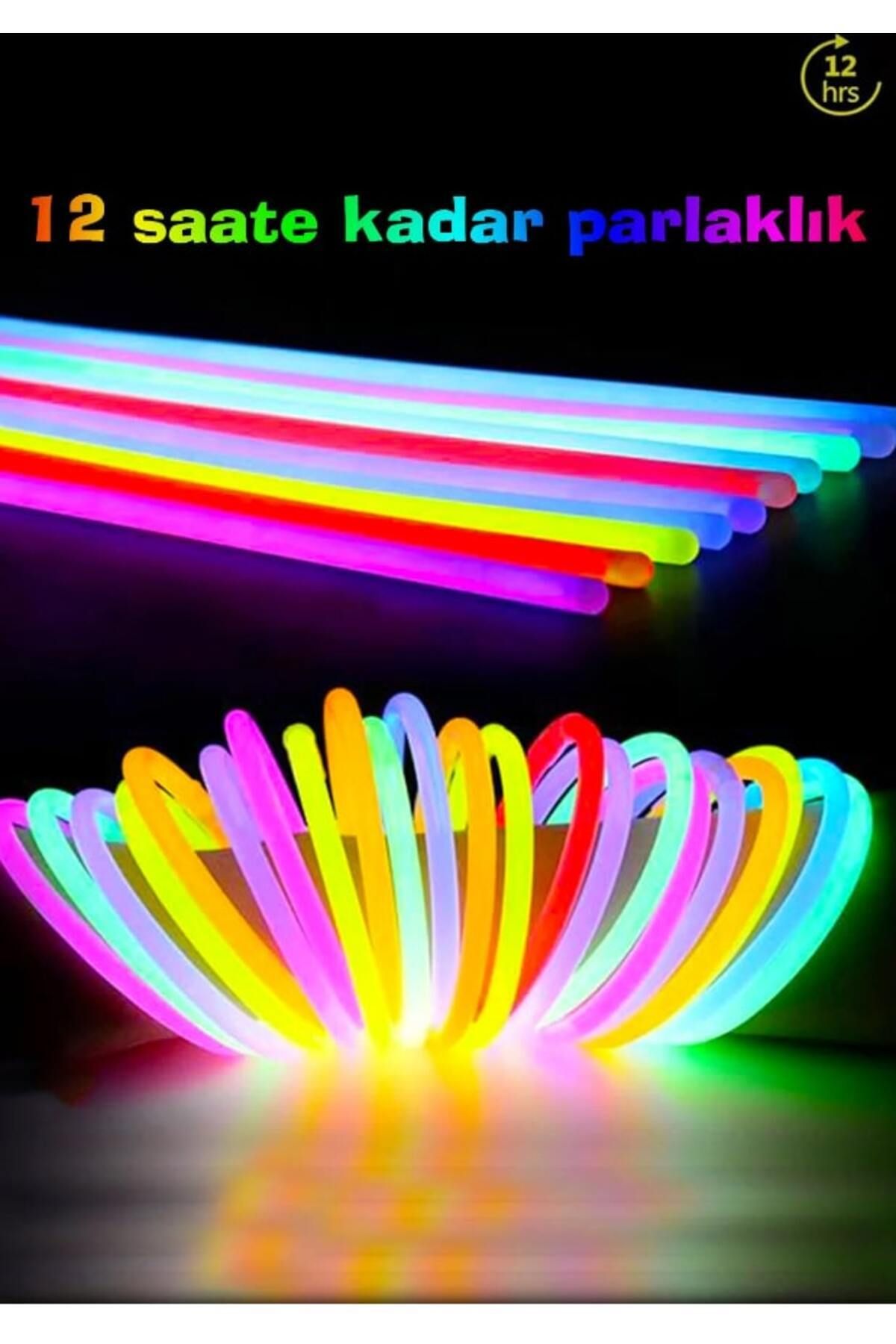 Mi-ÇA HOME 100 Parça Fosforlu Glow Stick Neon Kendinden Işıklı Çubuk Parti Çubuk