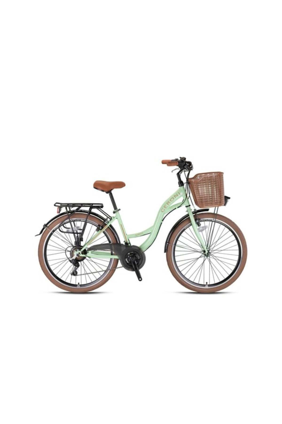 Kron GERONİ  SIRIO 26 JANT City Bike - 21 Vites - V.B. - Mint Yeşili-Kahverengi - Shimano-