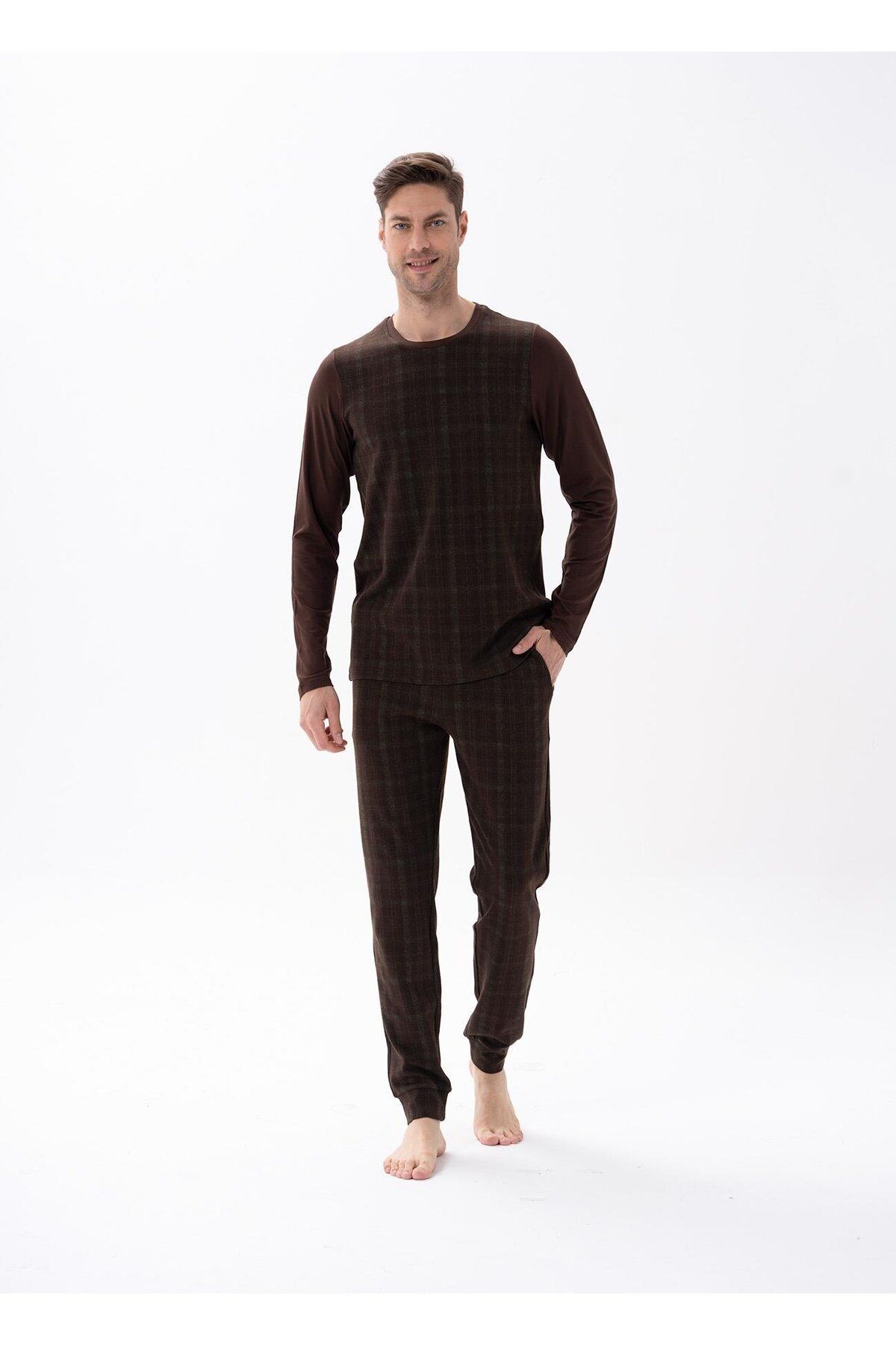 Jiber Erkek Kahverengi Pijama Takımı 15150