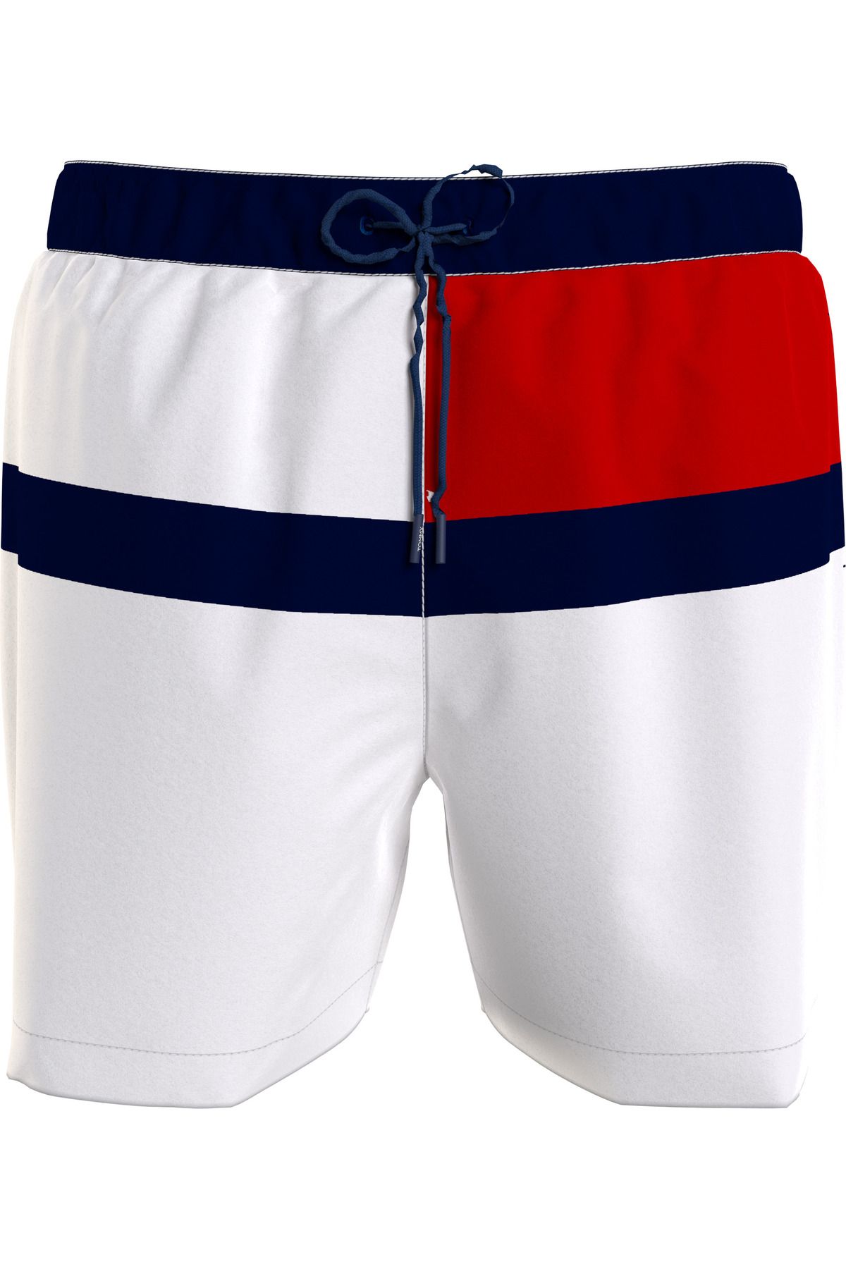 Tommy Hilfiger Erkek Marka Logolu Elastik Büzme İpli İki Yan Cepli Bir Arka Cepli Şık Görünüşlü Slim Beyaz Şort UM0