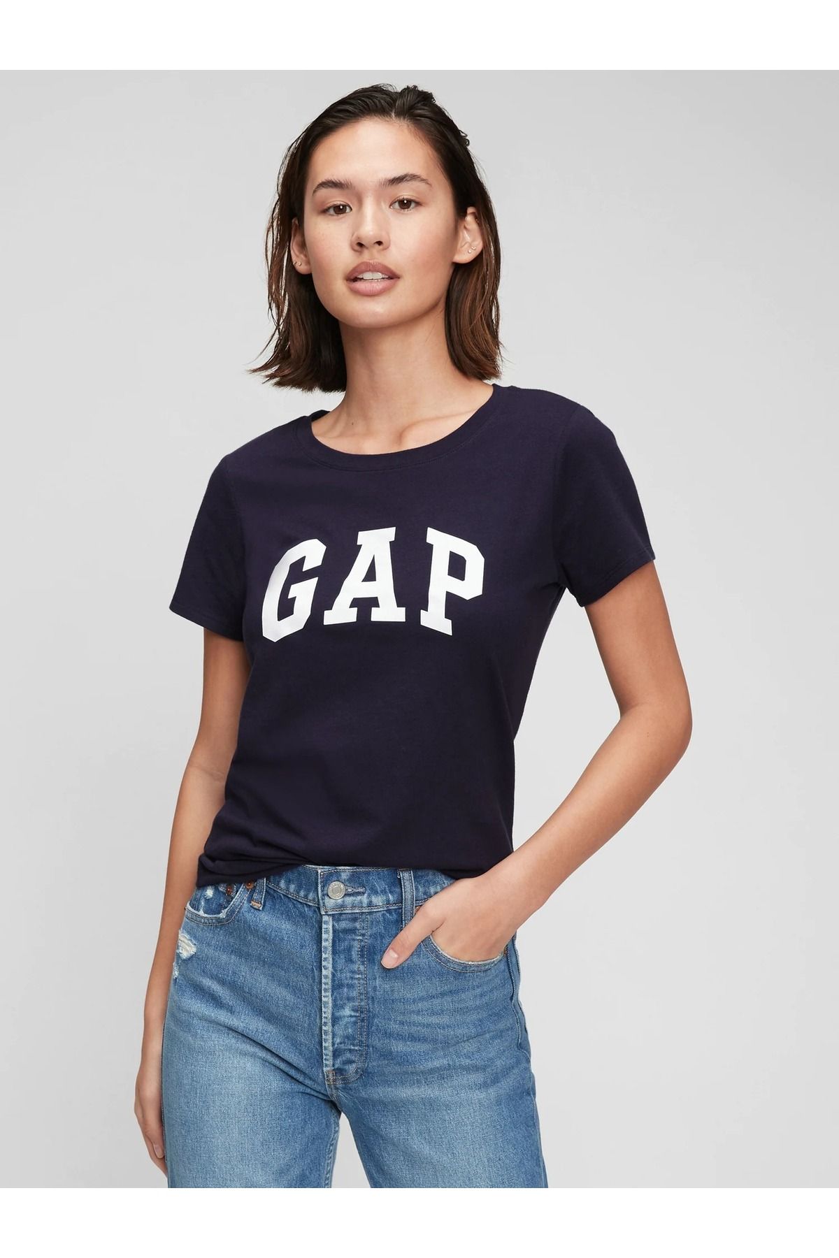 GAP Kadın Lacivert Gap Logo T-shirt