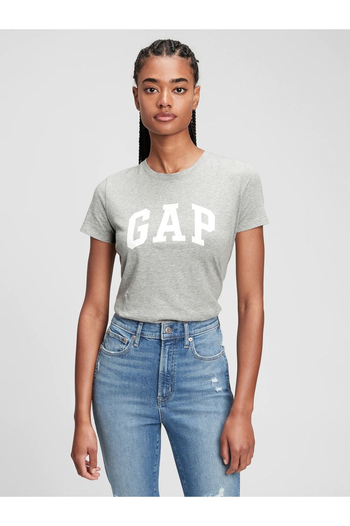 GAP Kadın Gri Gap Logo T-shirt