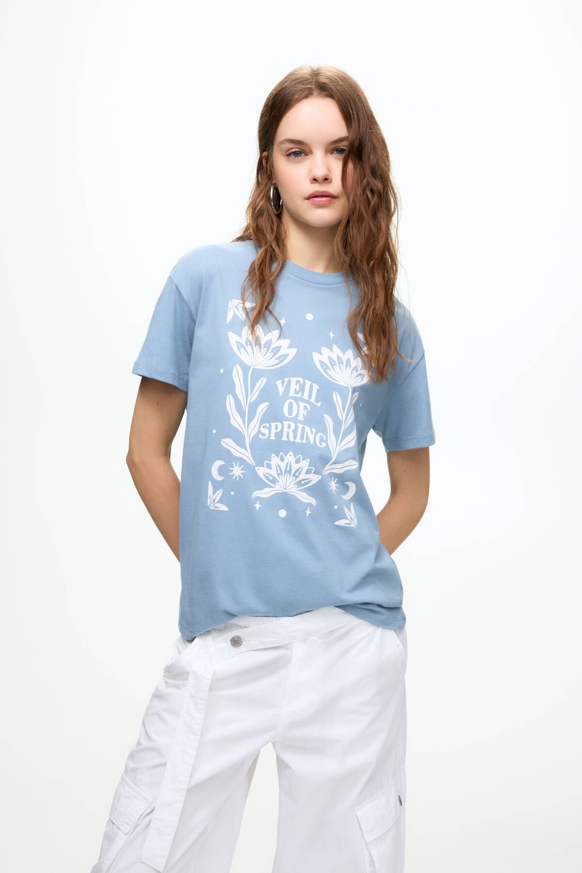 Pull & Bear Grafik baskılı kısa kollu t-shirt
