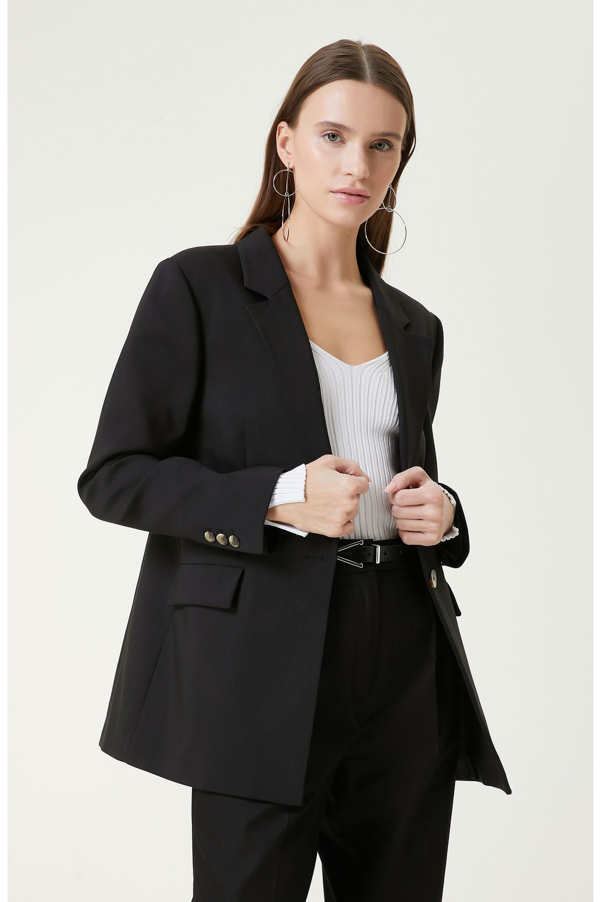 Network Siyah Basic Blazer