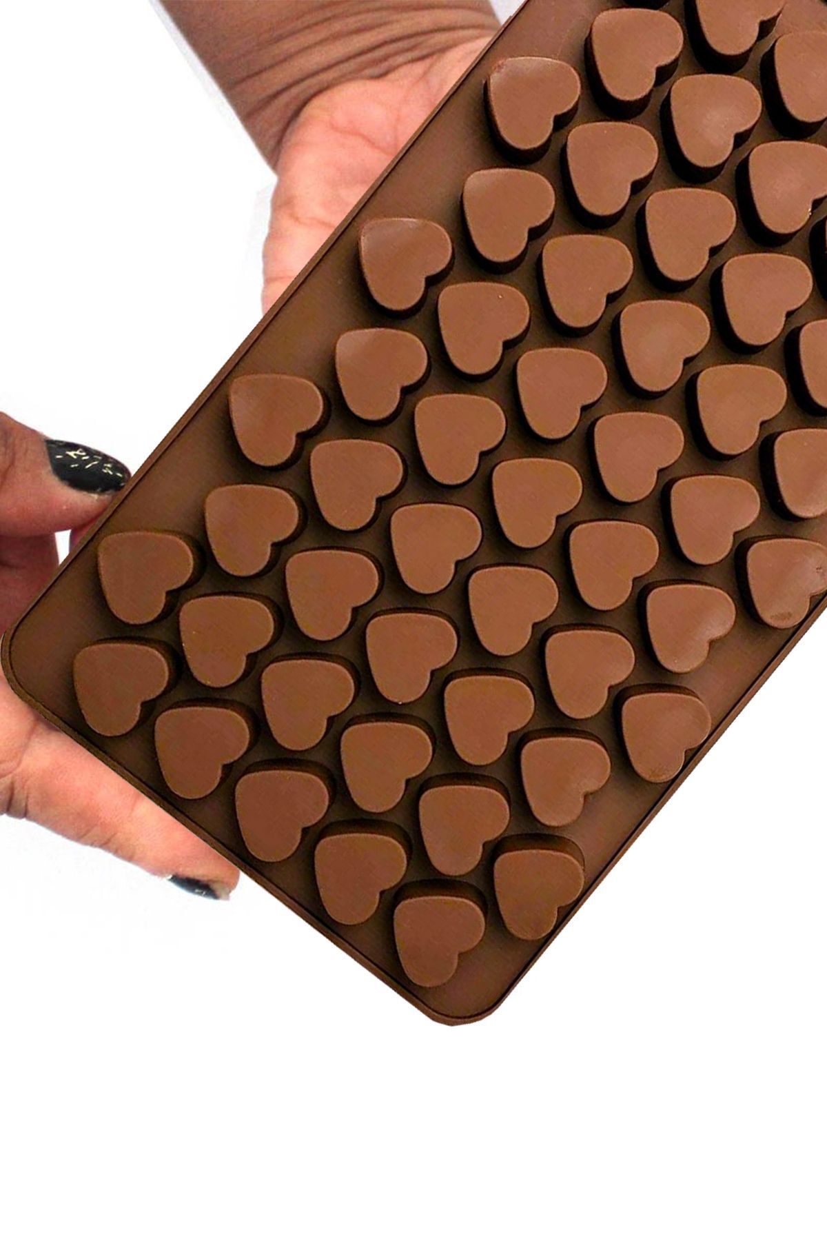 Factorial Silikon Mini Kalp Desenli 55 li Buz Çikolata Şeker Hamuru Kalıbı  Sabun Silikon Mutfak Aksesuarları