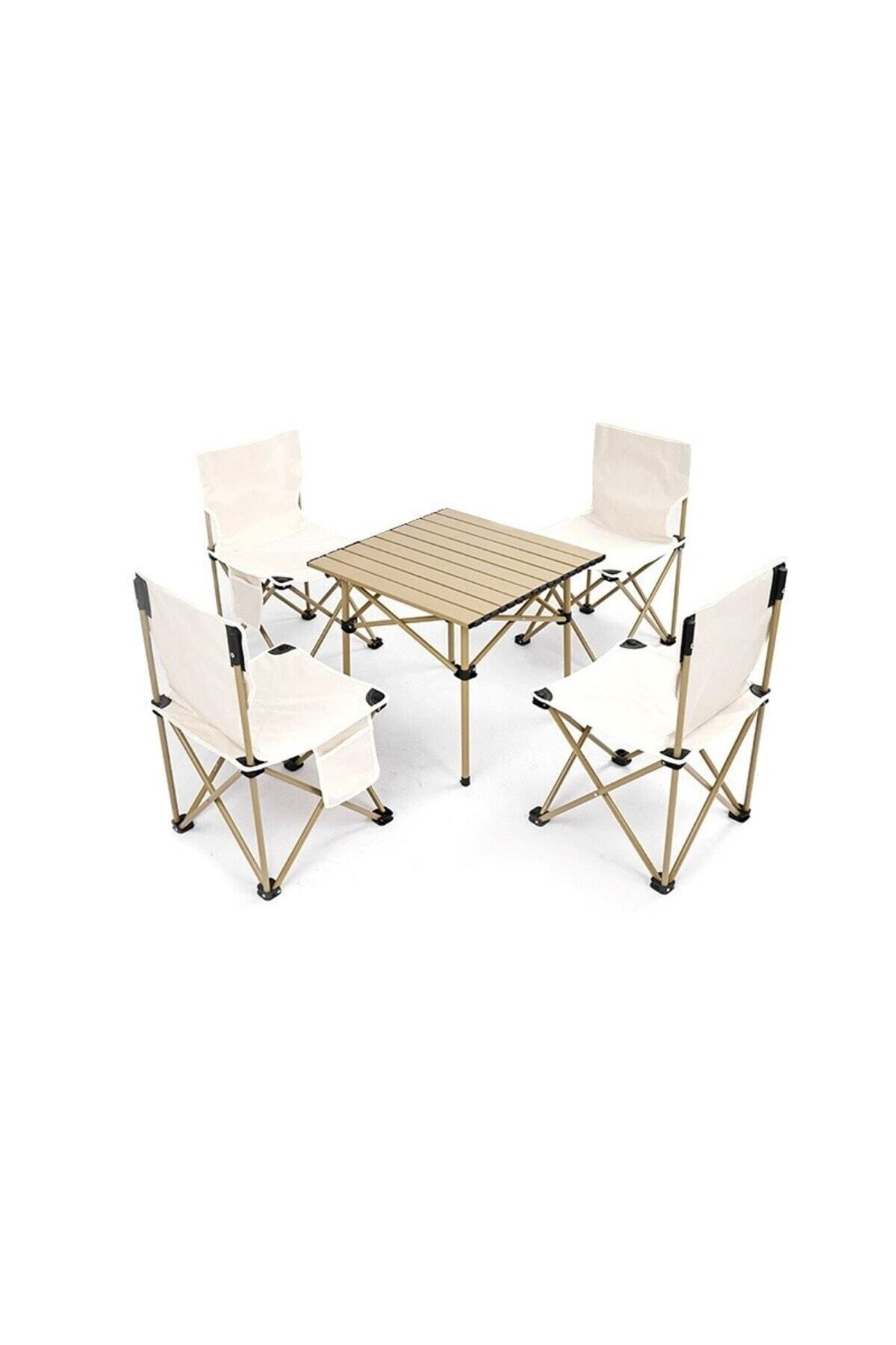 Etravel Premium 4'lü katlanır masa sandalye seti 4 sandalye+1 masa Katlanılabilir