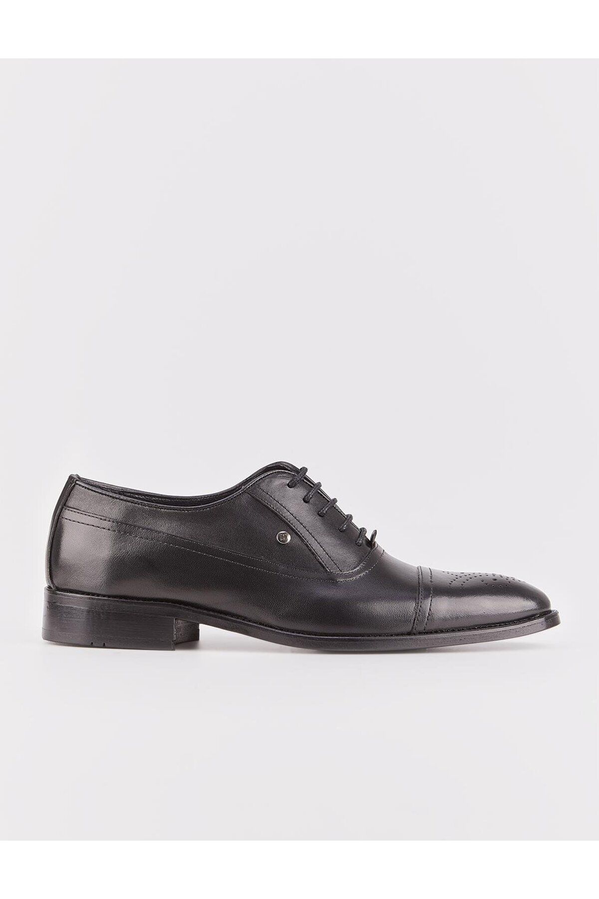 Cabani Hakiki Deri Erkek Klasik Siyah Bağcıklı Ayakkabı