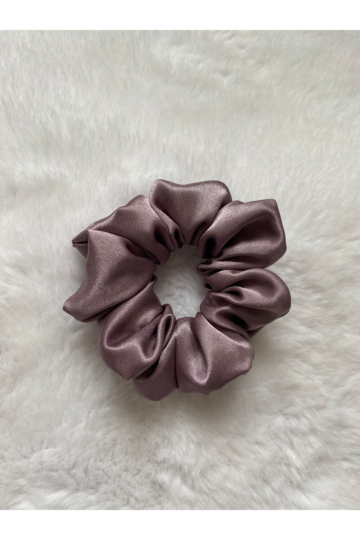 Flower El Yapımı Saten Kadın Saç Tokası Medium-Scrunchie
