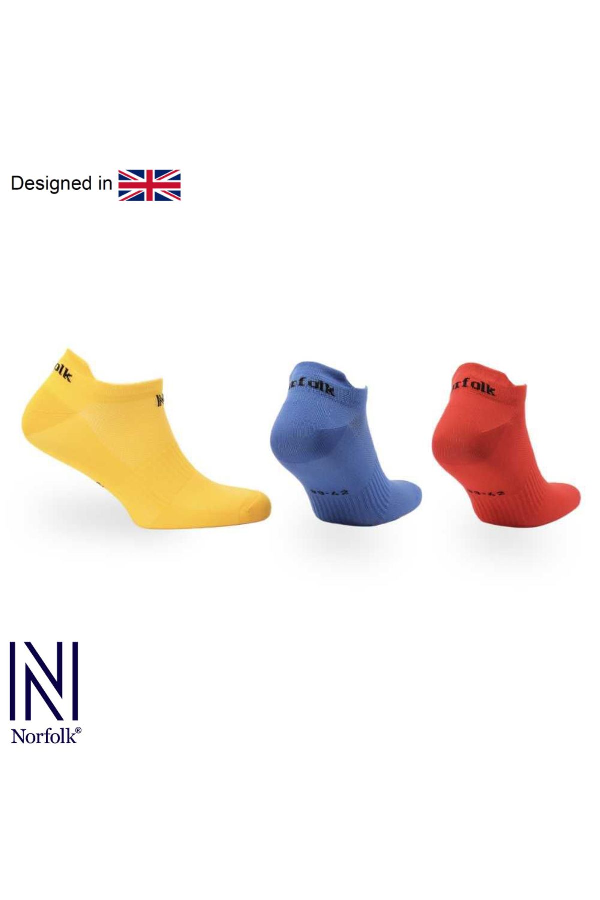 Norfolk Lacivert Kırmızı Sarı Izzy Üçlü Paket Multisport Çorap