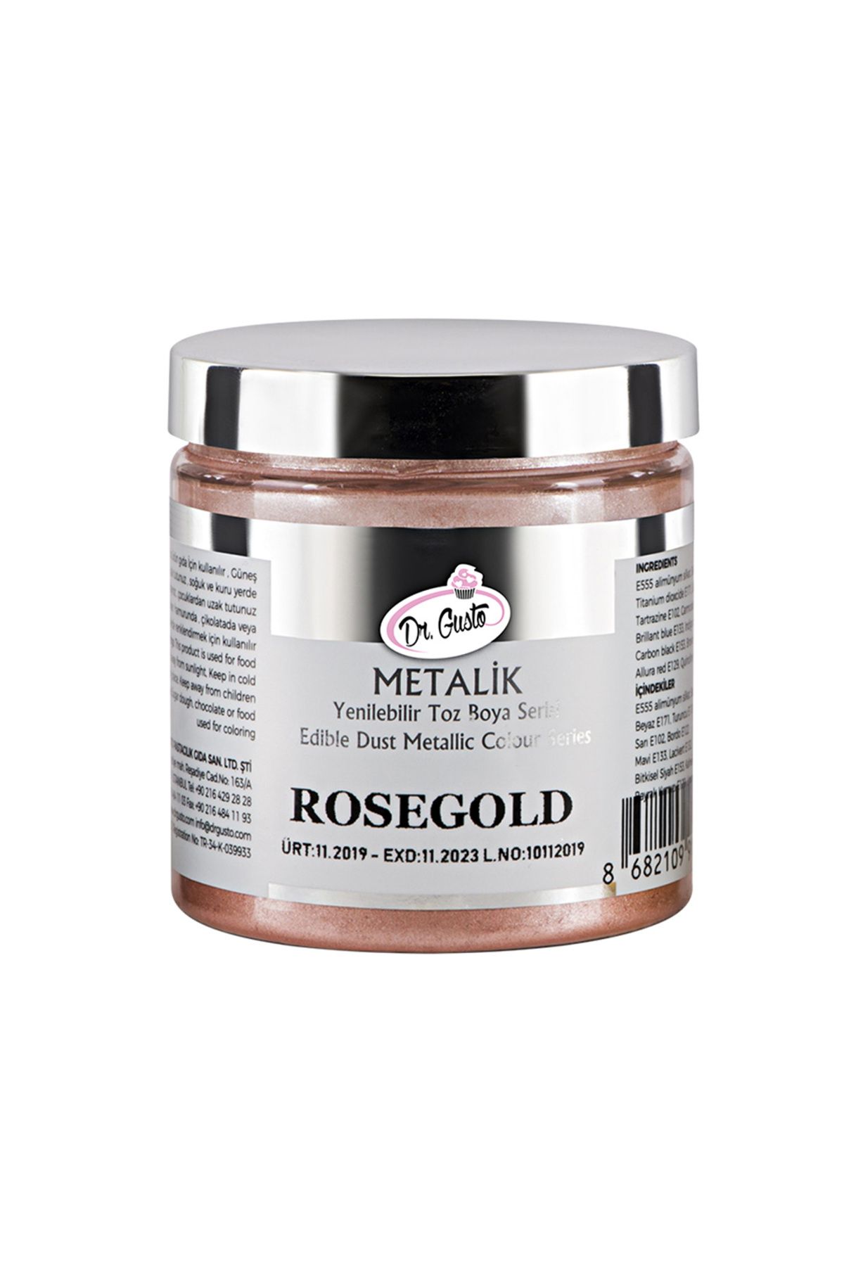 Dr. Gusto Dr Gusto Yenilebilir Metalik Toz Boya 4 gr - Rose Gold