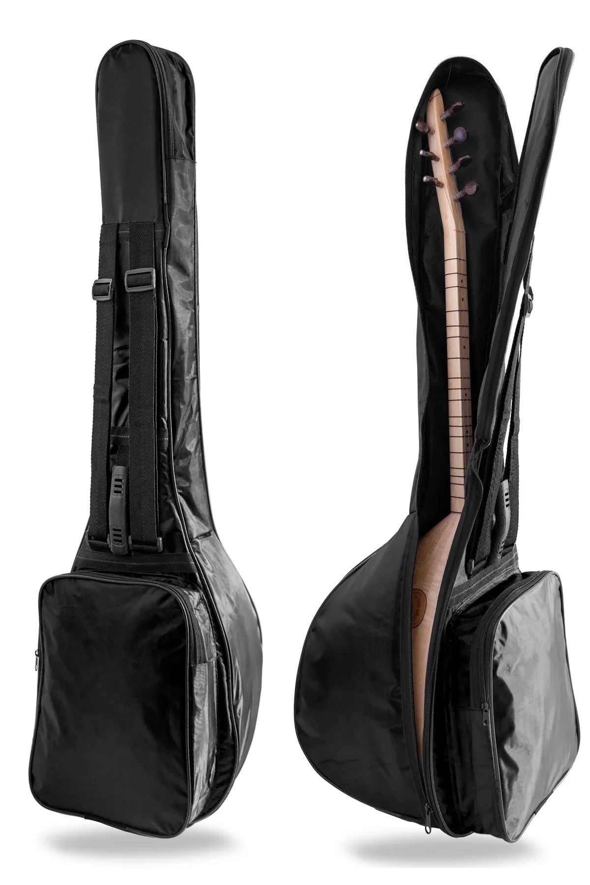 Donizetti profesyonel 10 MM PEDLİ Soft Case Uzun Sap Bağlama Saz Kılıfı Siyah
