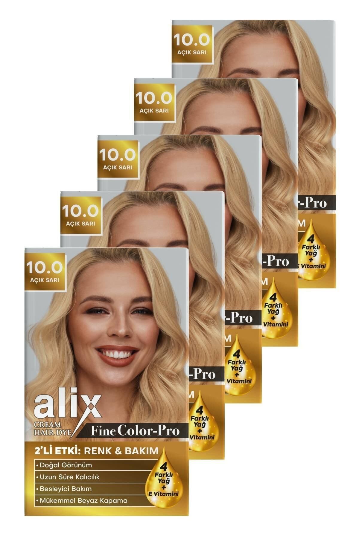 Alix Saç Boyası Kiti 10.0 Açık Sarı 50 Ml (5 Adet)