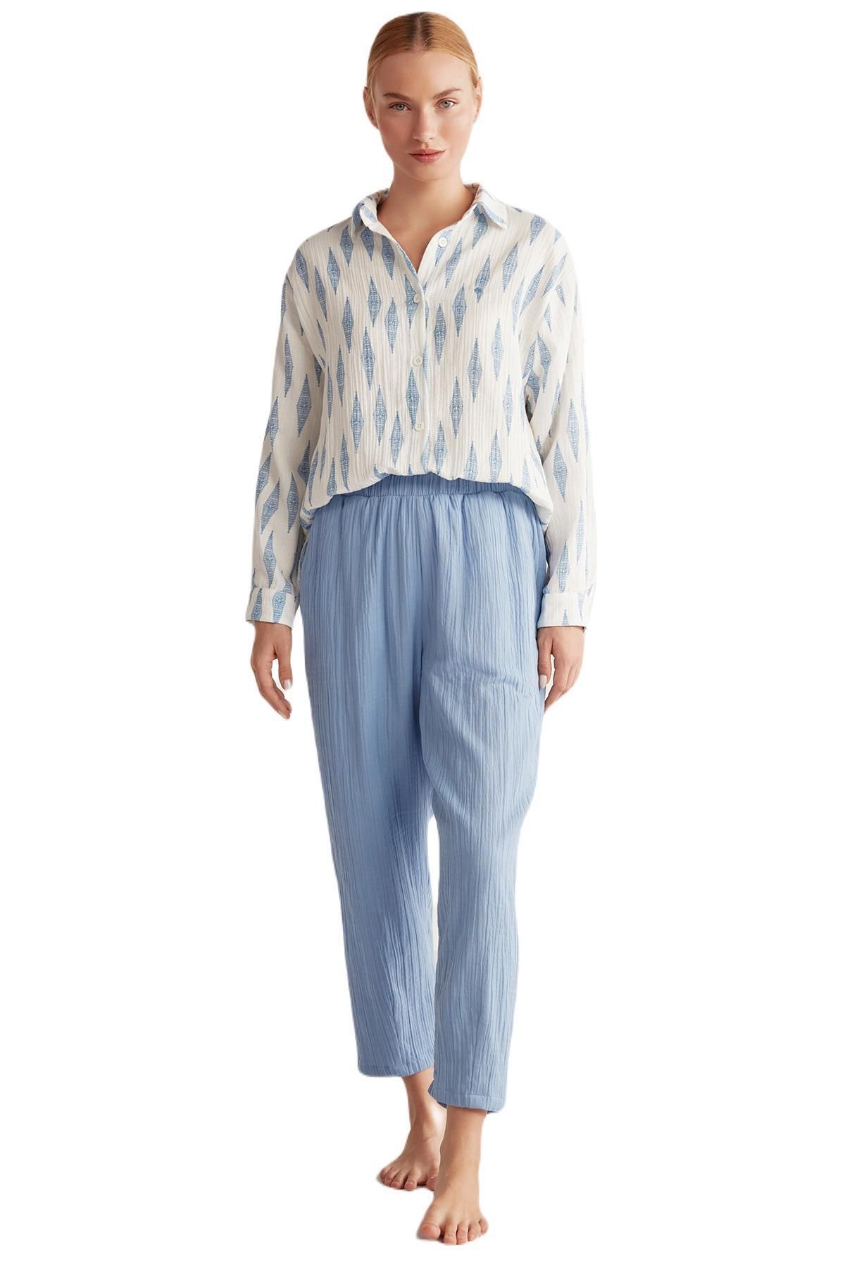 Catherines Kadın Mavi Pijama Takımı