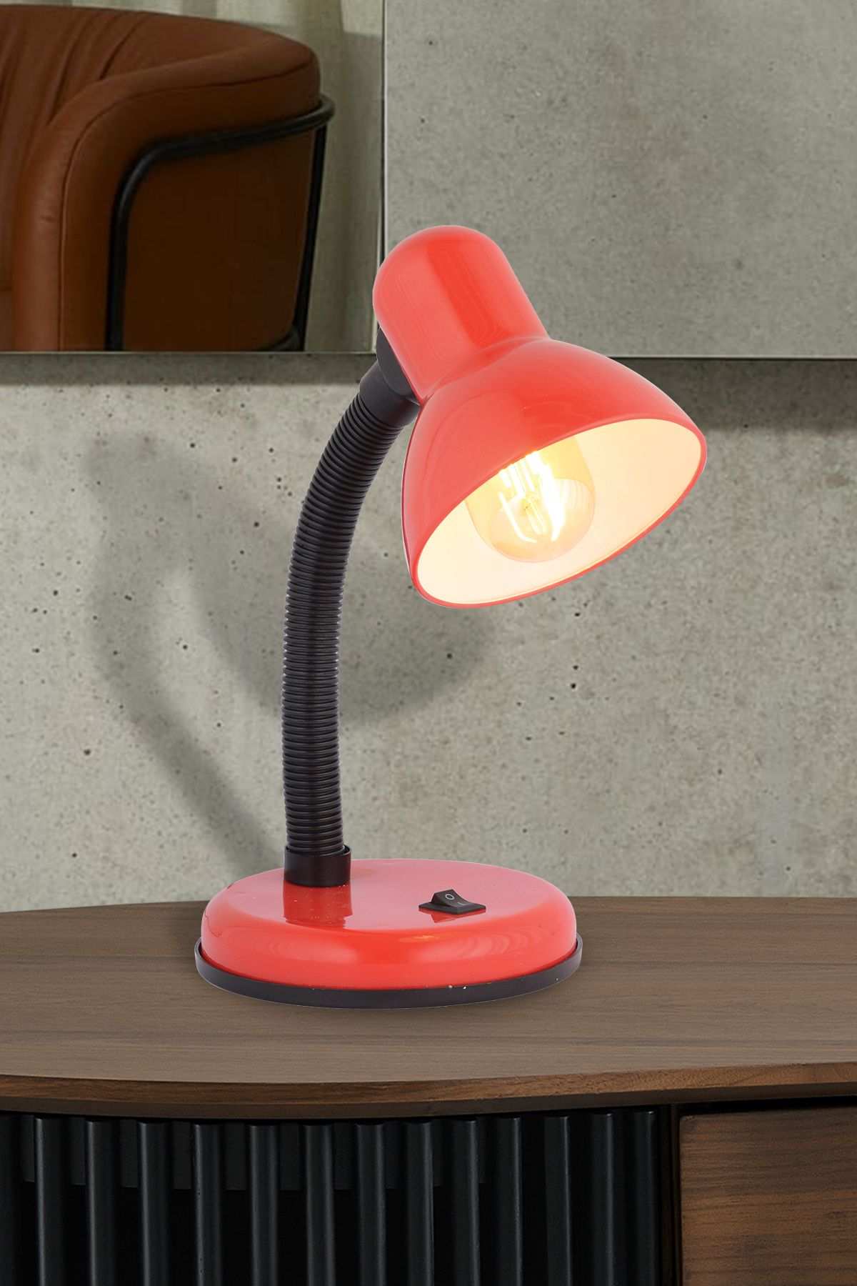ANGDESİGN Angdesign Venüs Modern Spiralli Masa Lambası Kırmızı
