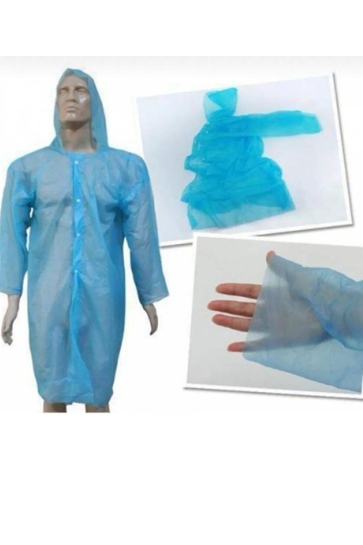 KL HOME İnce Tek Kullanımlık pratik unisex standart  Yağmurluk Mavi 5li Paket
