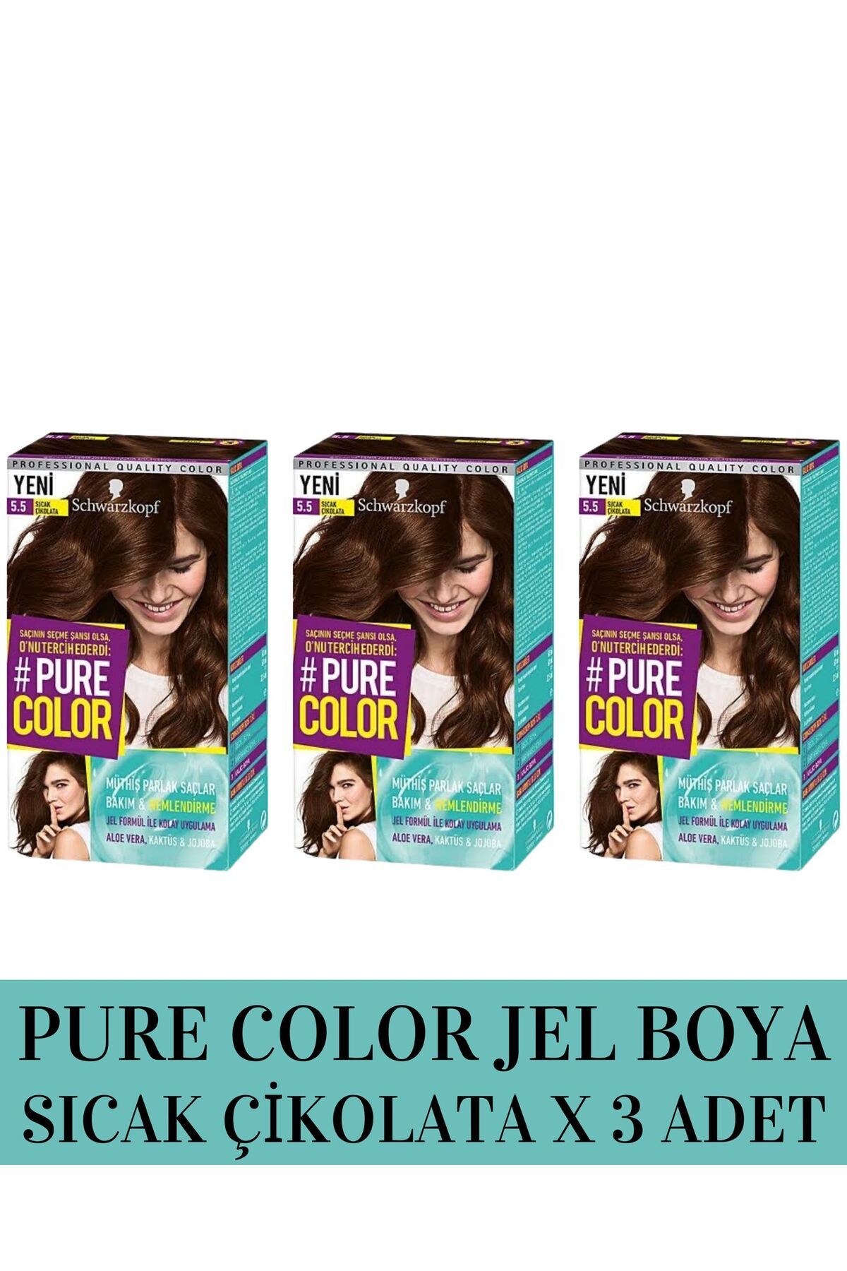 Pure Color Schwarzkopf Pure Color Saç Boyası 5.5 SICAK ÇİKOLATA X 3 Adet