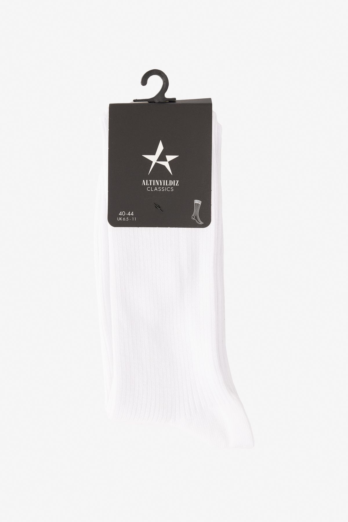 Altınyıldız Classics Erkek Beyaz Tekli Fitilli Çorap