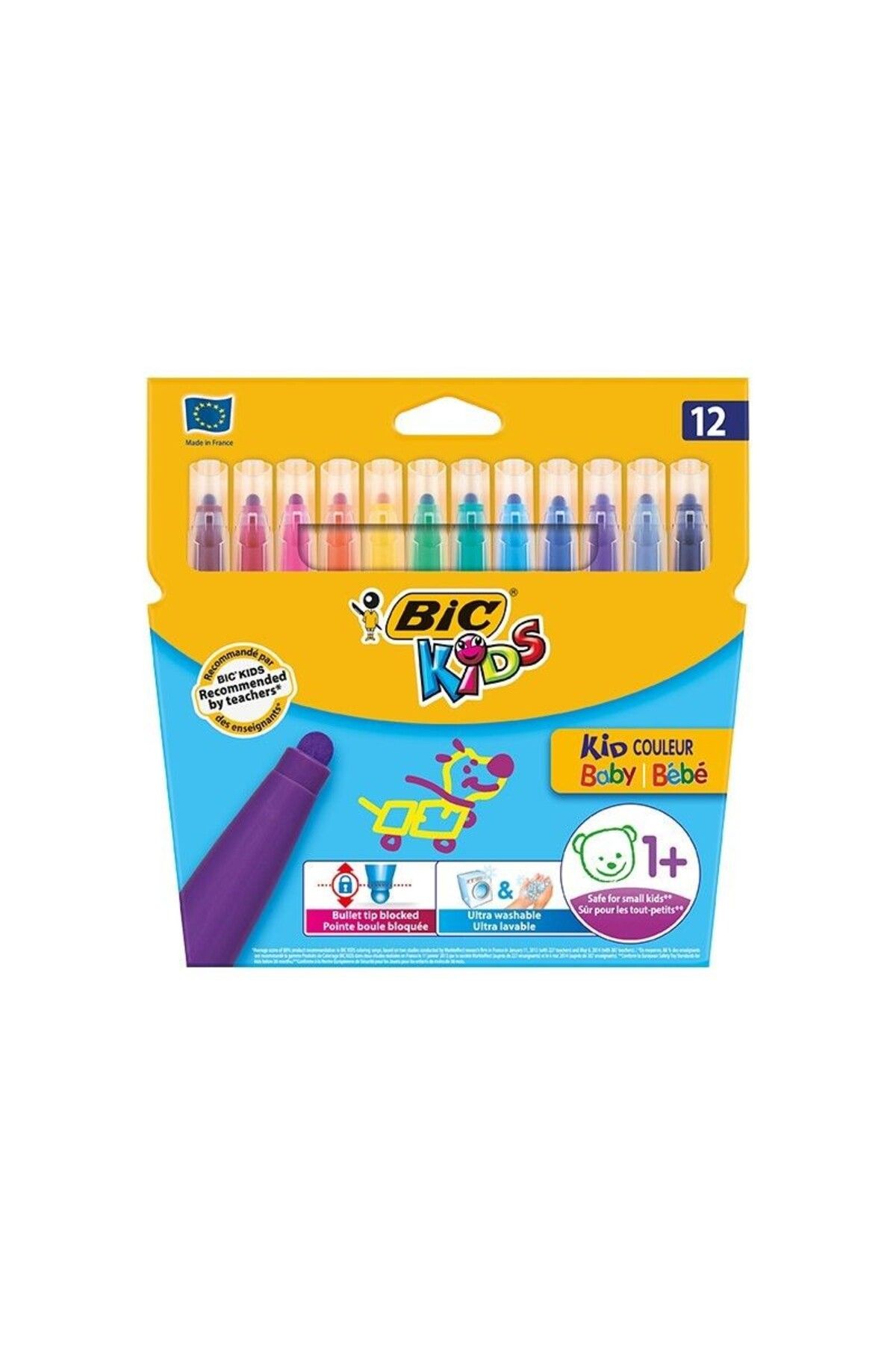Bic Keçeli Boya Kalemi Kids Couleur Yıkanabilir 12 Renk