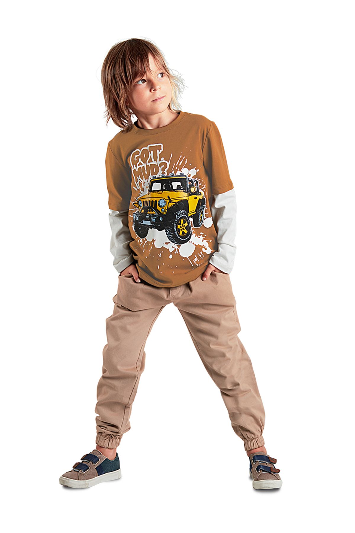 MSHB&G Jeep Erkek Çocuk T-shirt Gabardin Pantolon Takım
