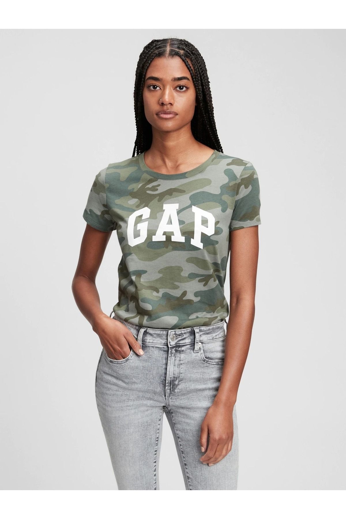 GAP Kadın Yeşil Gap Logo T-shirt