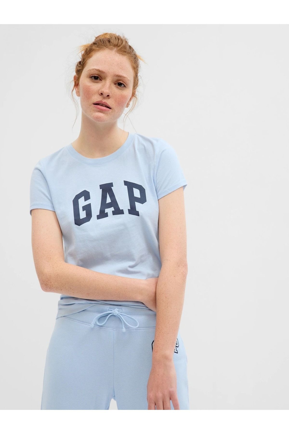 GAP Kadın Açık Mavi Gap Logo T-shirt
