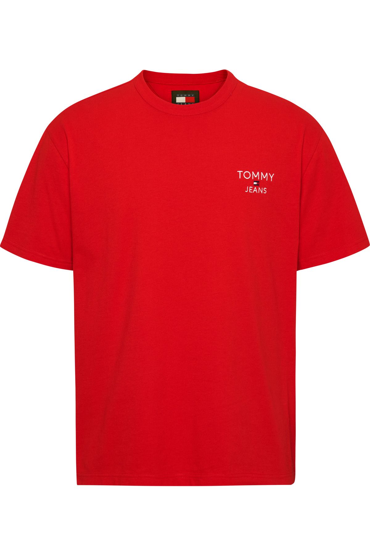 Tommy Hilfiger Erkek Marka Logolu Pamuklu Bisiklet Yakalı Kırmızı T-Shirt DM0DM18872-XNL