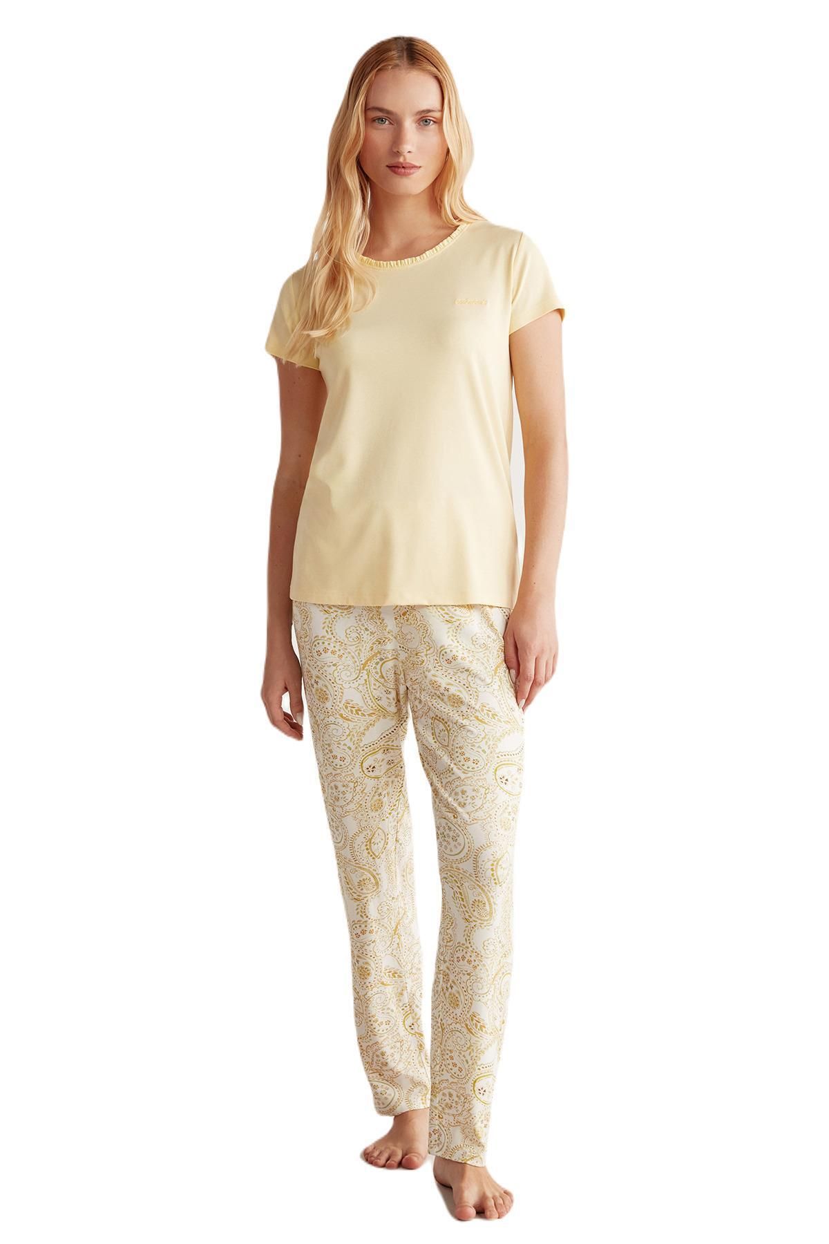 Catherines Kadın Sarı Pijama Takım 2508