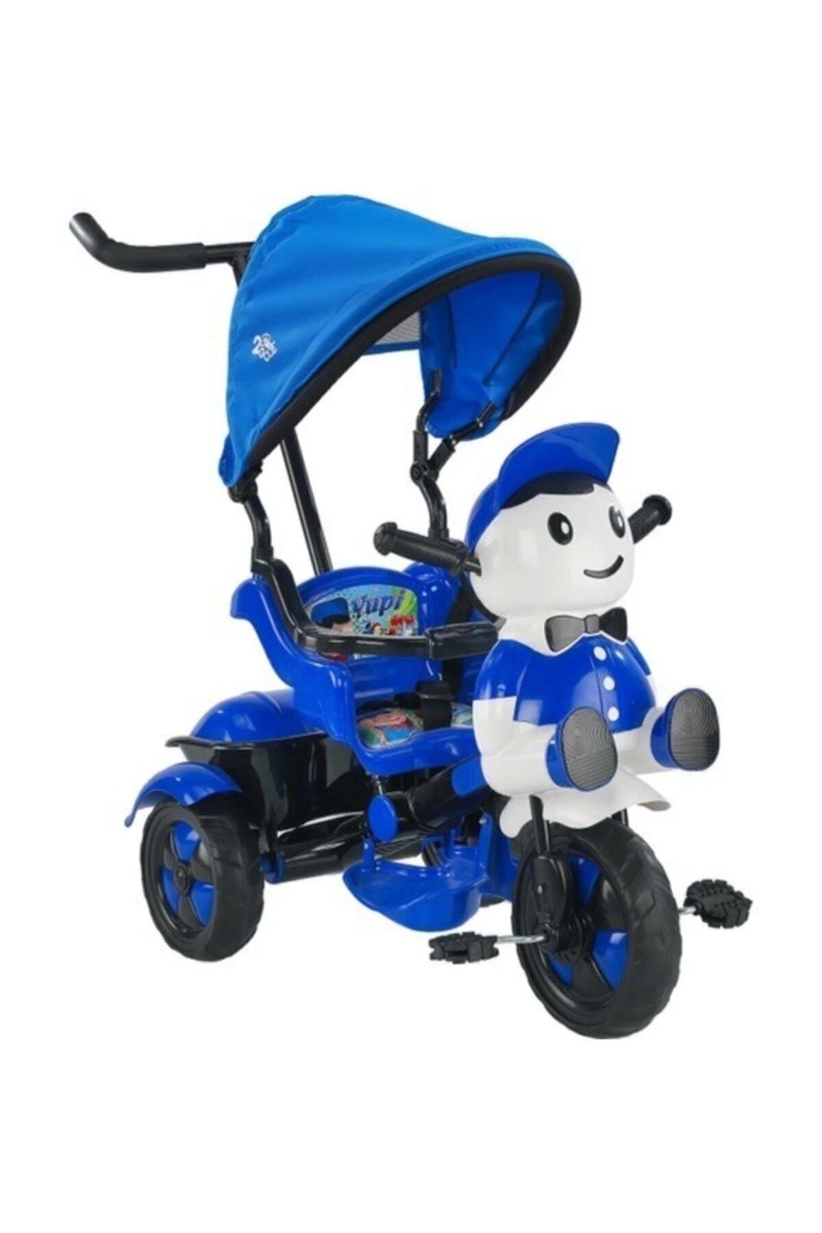 Baby2Go Ümit Babyhope Panda Ebeveyn Kontrollü Bebek Bisikleti Mavi
