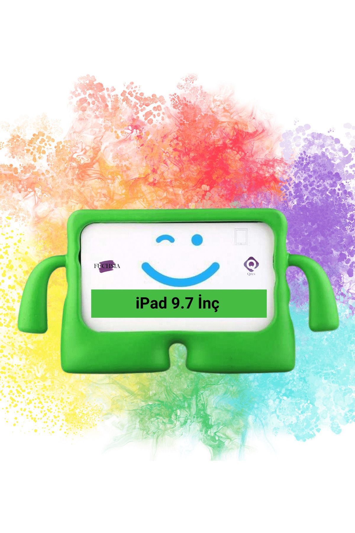 Fuchsia Apple Ipad 9.7 2017 - 2018 5. 6. Nesil Ibuy Standlı Eğlenceli Yumuşak Dokulu Çocuk Kılıf