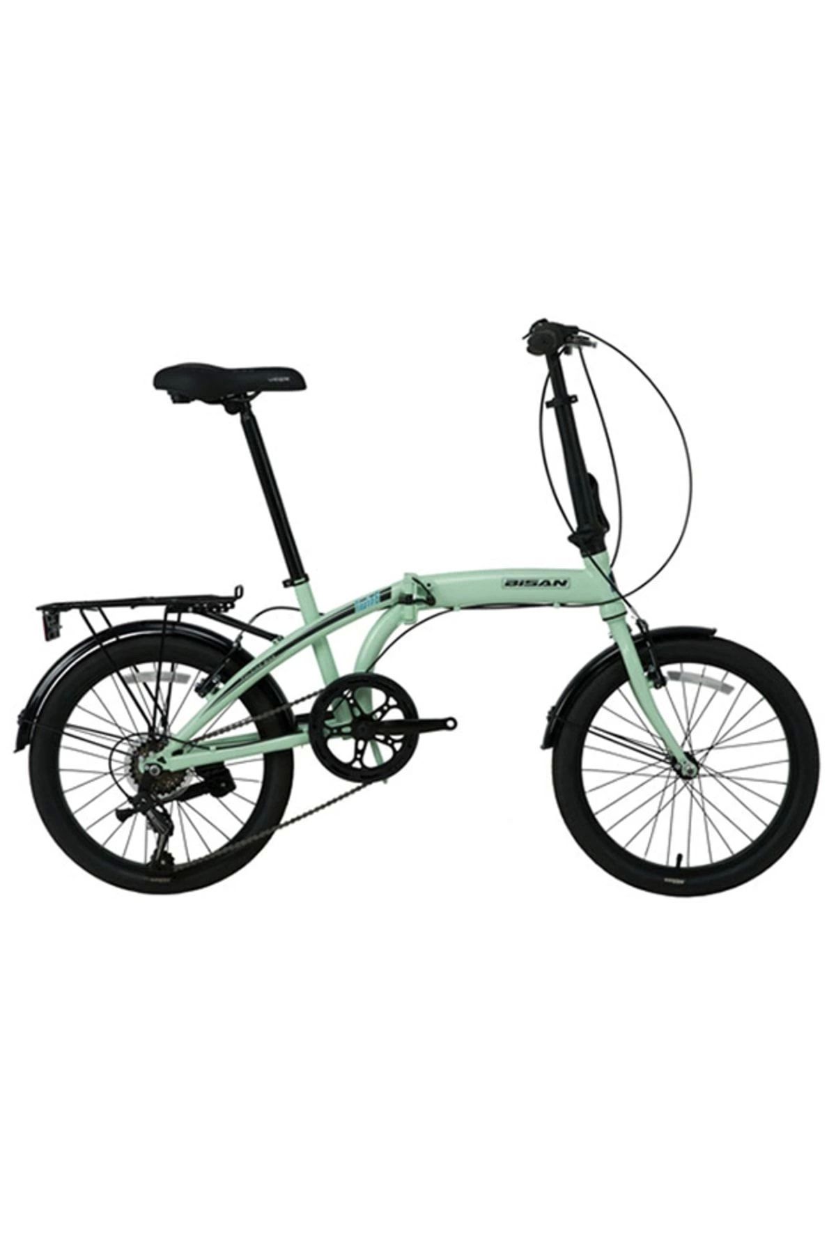 Bisan Twın-s Katlanır Bisiklet 28cm V 20 Jant 6 Vites Mint Yeşil Siyah