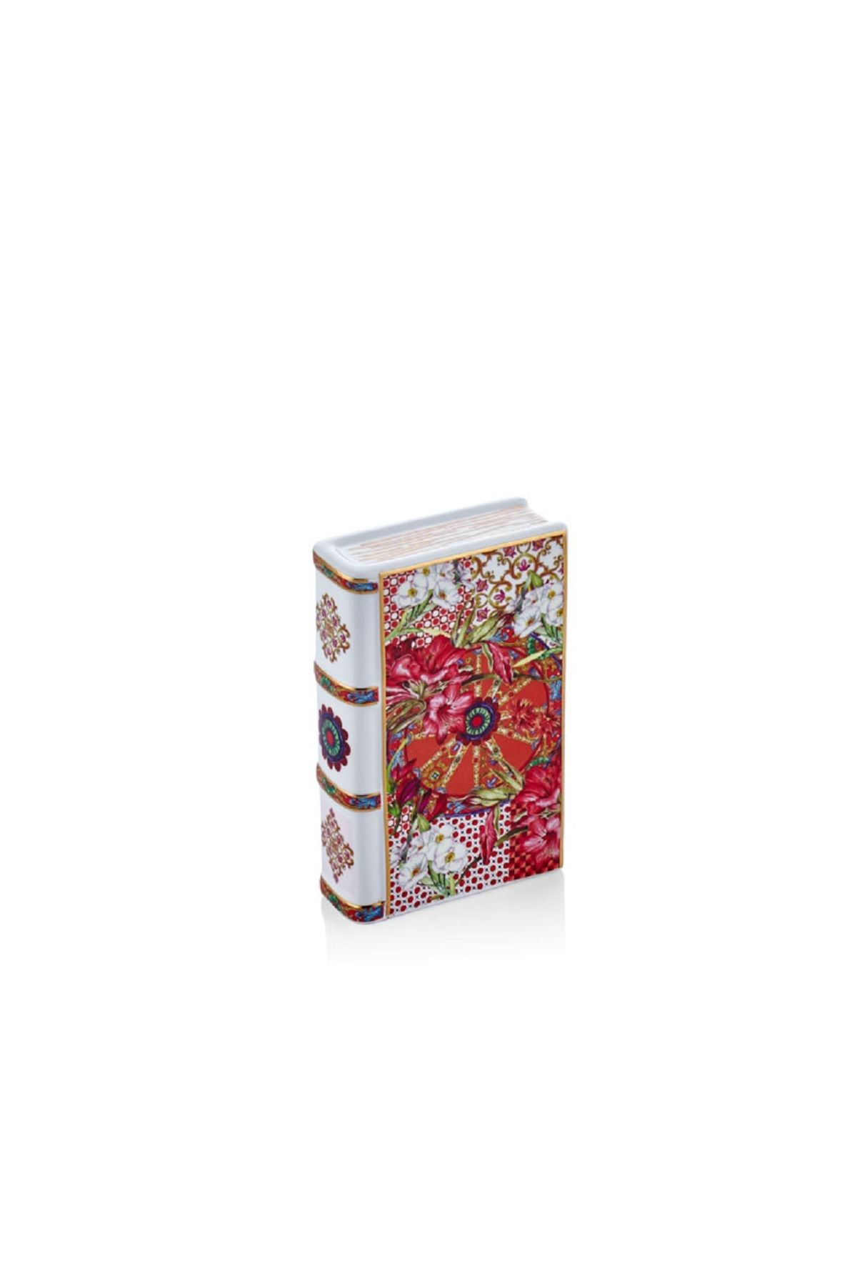 LAMEDORE Lilyum Porselen  Desenli Küçük Dekoratif Kitap  10,5X4X15,3 Cm