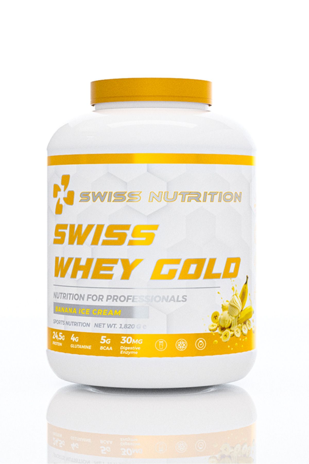 Swiss Nutrition Swıss Whey Gold | Muzlu Dondurma | 1820g 52 Servis | Whey Protein Sporcu Gıdası