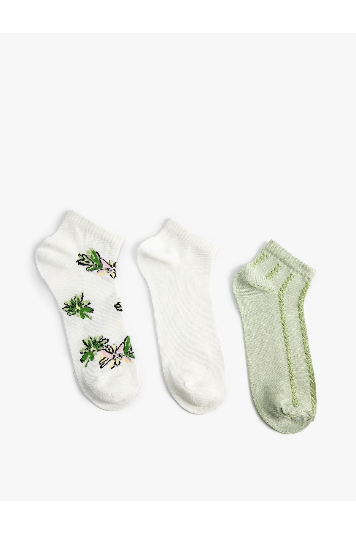 Koton Çiçekli 3'lü Patik Çorap Seti Çok Renkli
