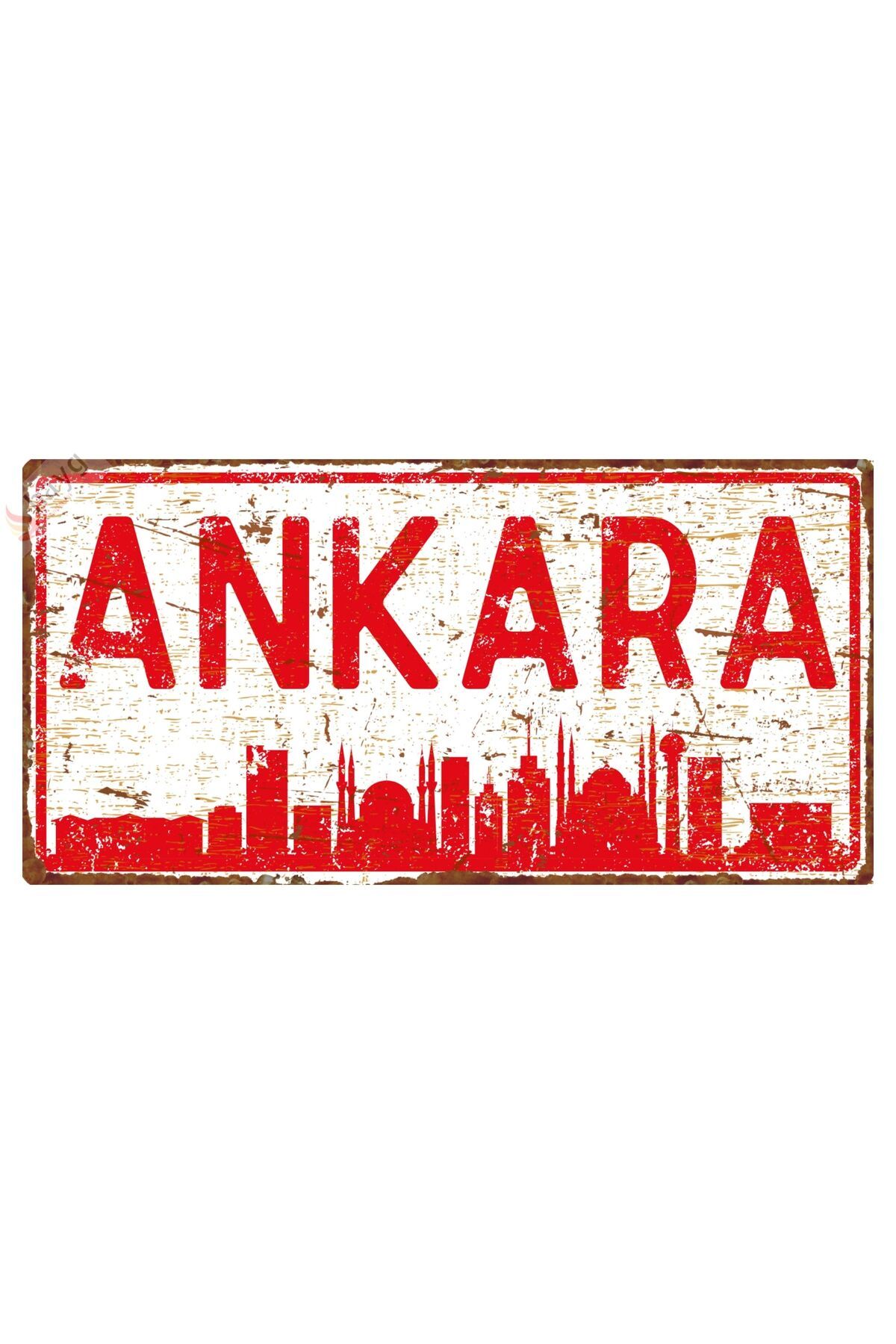 Hayg Equipment Ankara  Silüetli Dekoratif Alüminyum Tabela - Retro Metal Duvar Dekoru - Ankara Manzaralı Levha