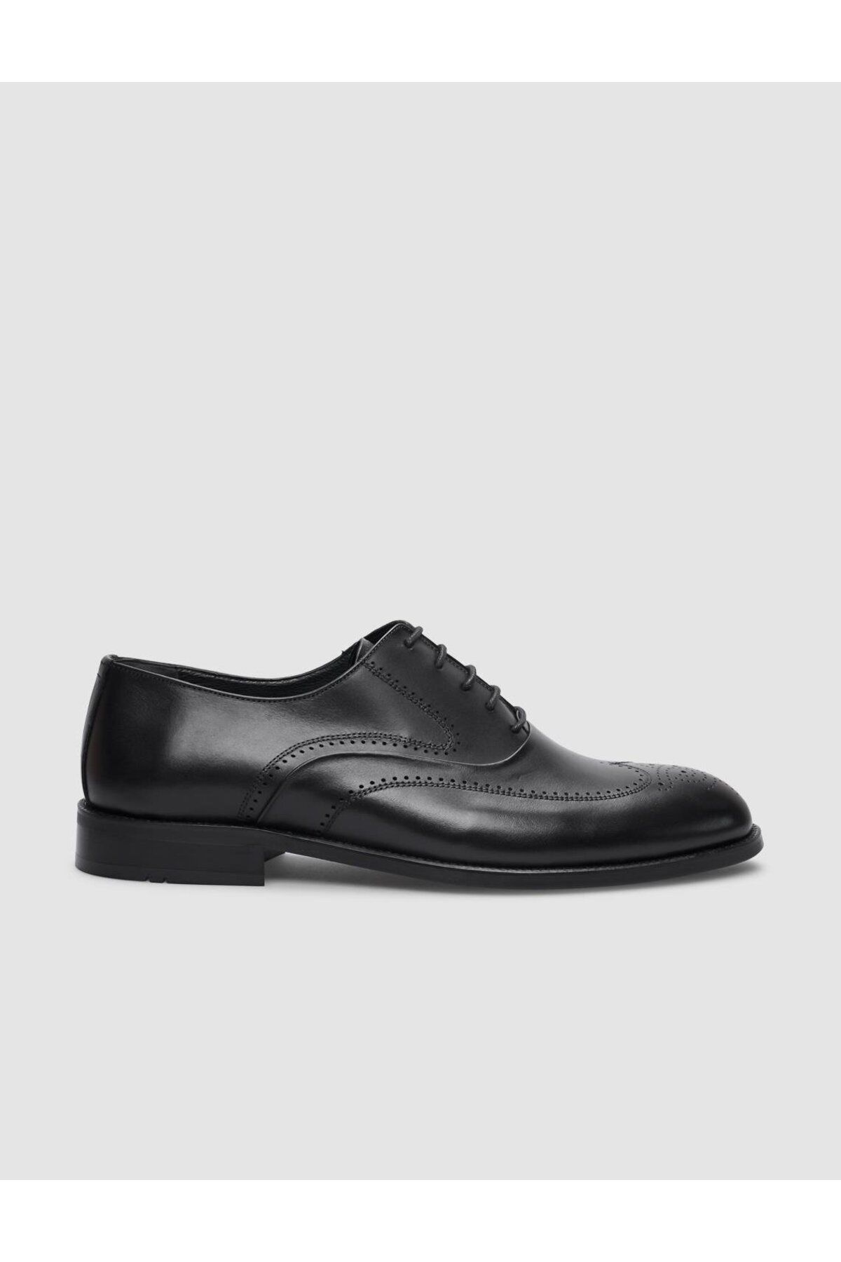 Cabani Hakiki Deri Siyah Bağcıklı Erkek Klasik Ayakkabı