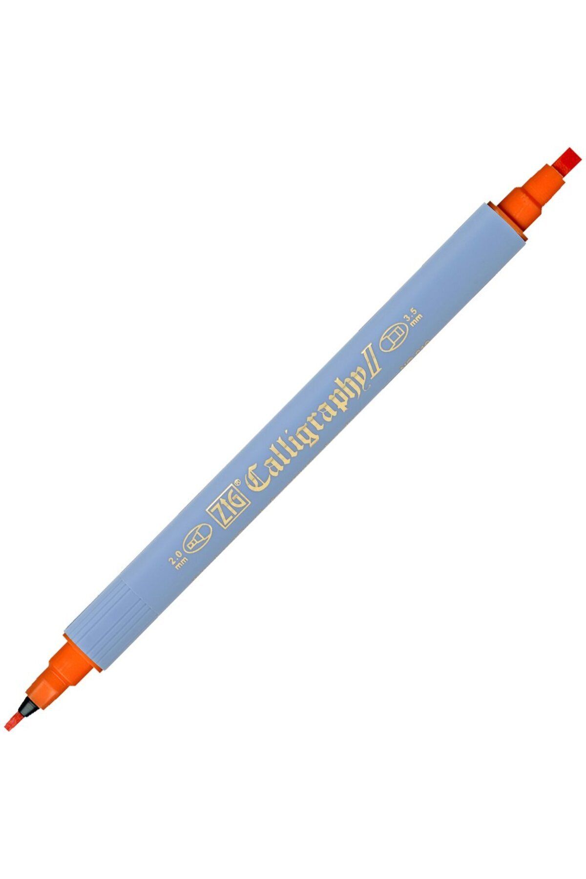 Zig Kaligrafi Kalemi Çift Uçlu 2mm + 3.5mm Tc-3100 070 Orange