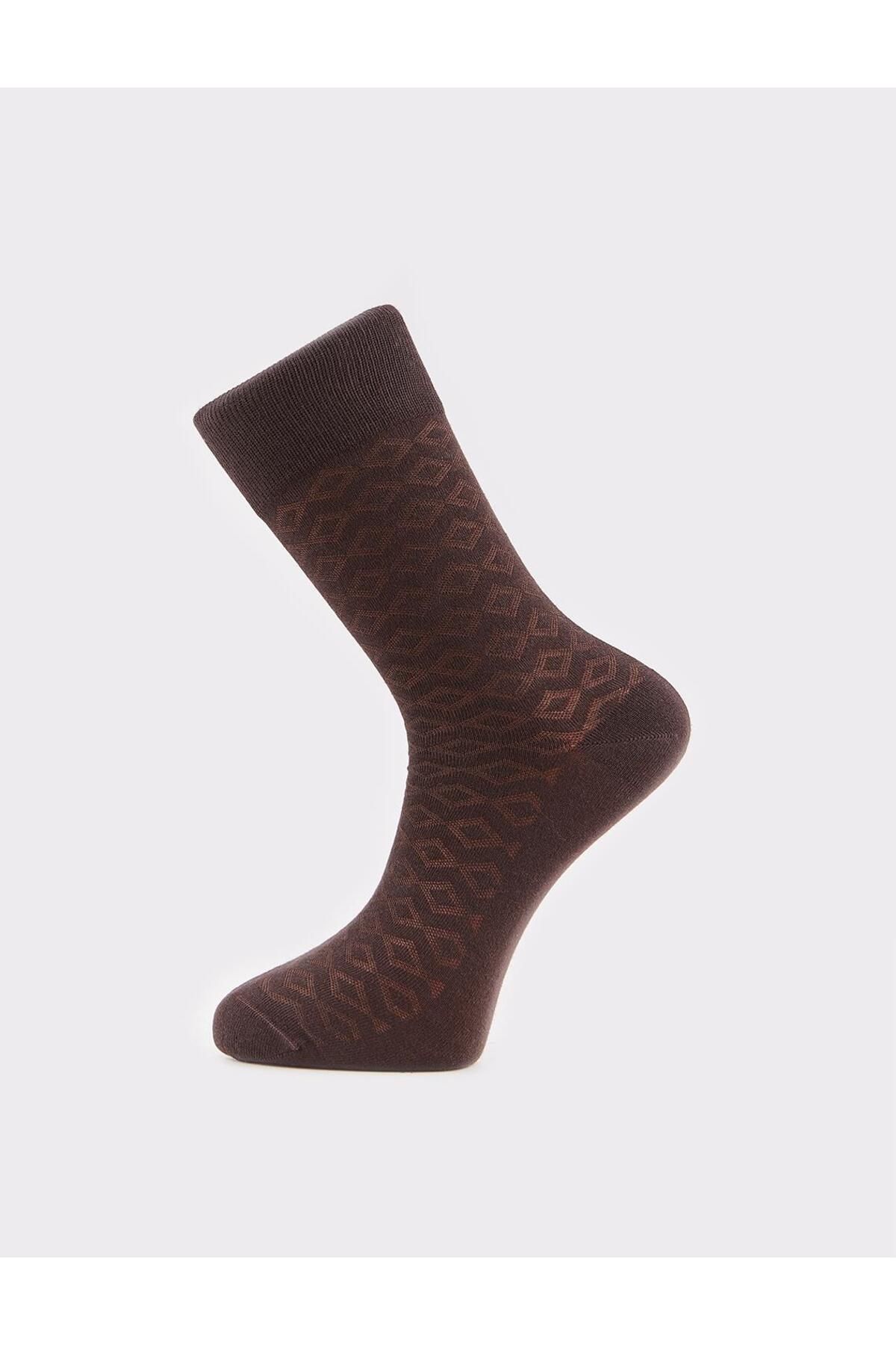 Cabani Mevsimlik Erkek 2'li Kahverengi Çorap