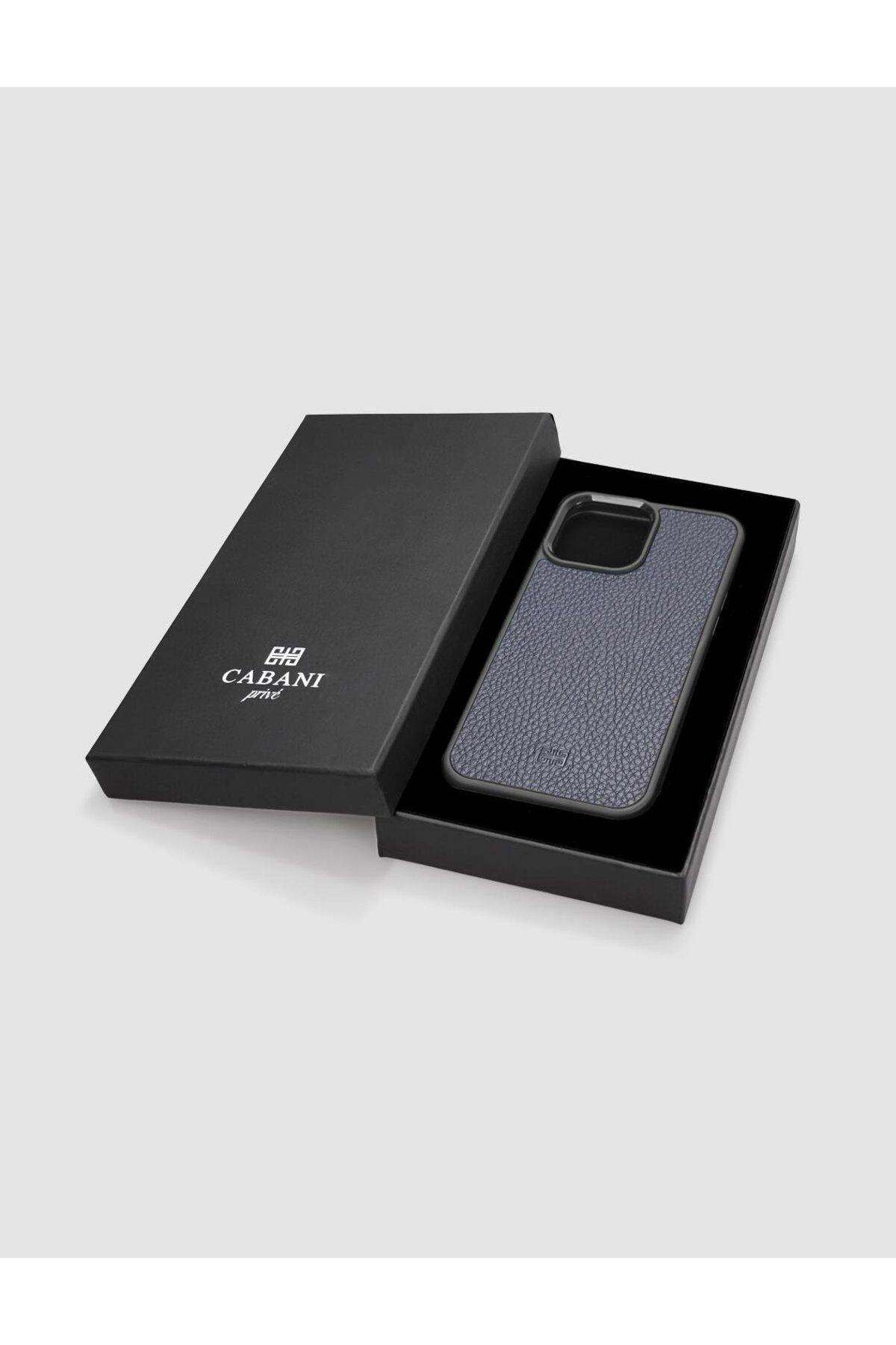 Cabani Hakiki Deri Iphone 13 Pro Max Lacivert Unisex Telefon Kılıfı