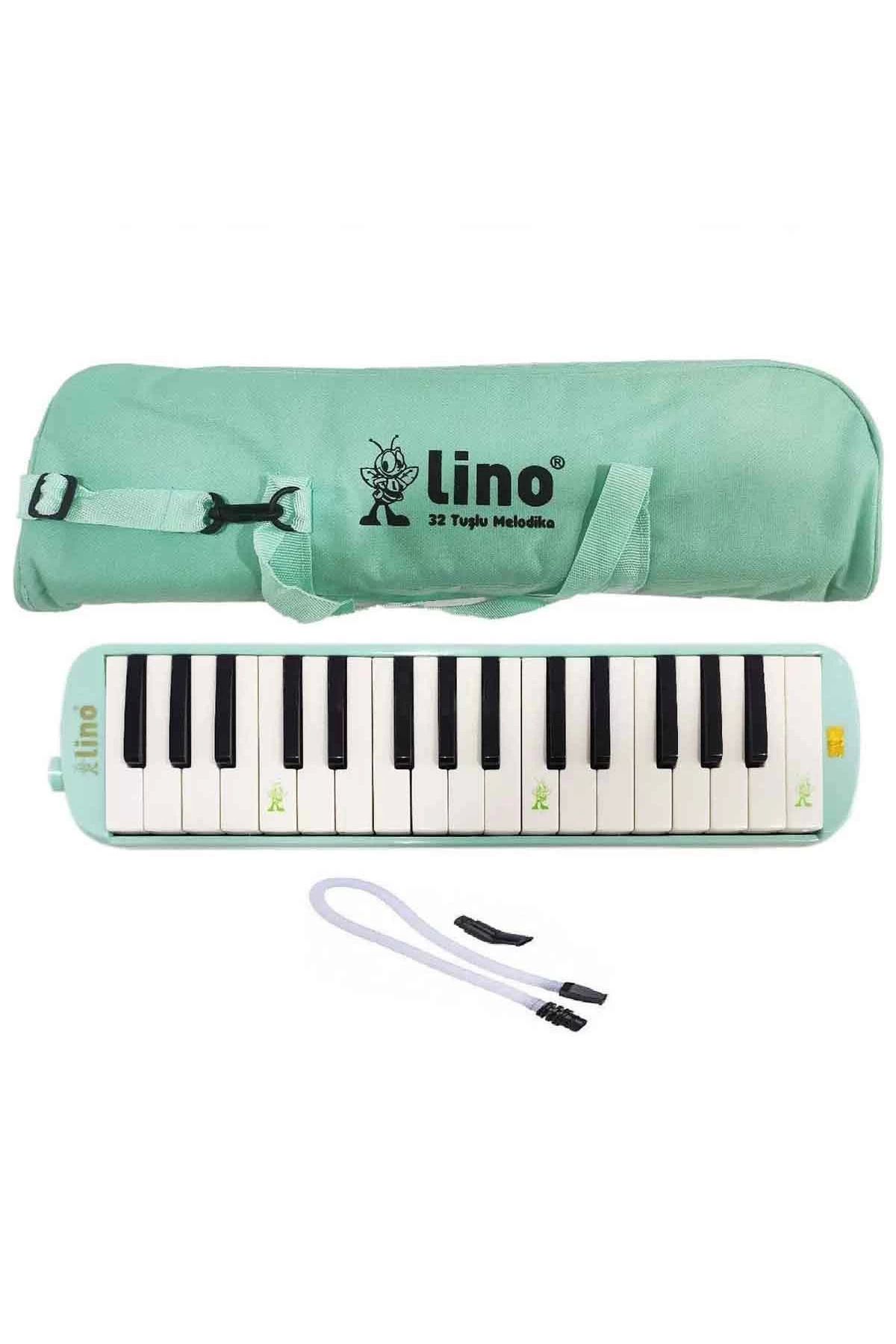 TimeStart Lino 32 Tuşlu Bez Çantalı Melodika Pastel Yeşil